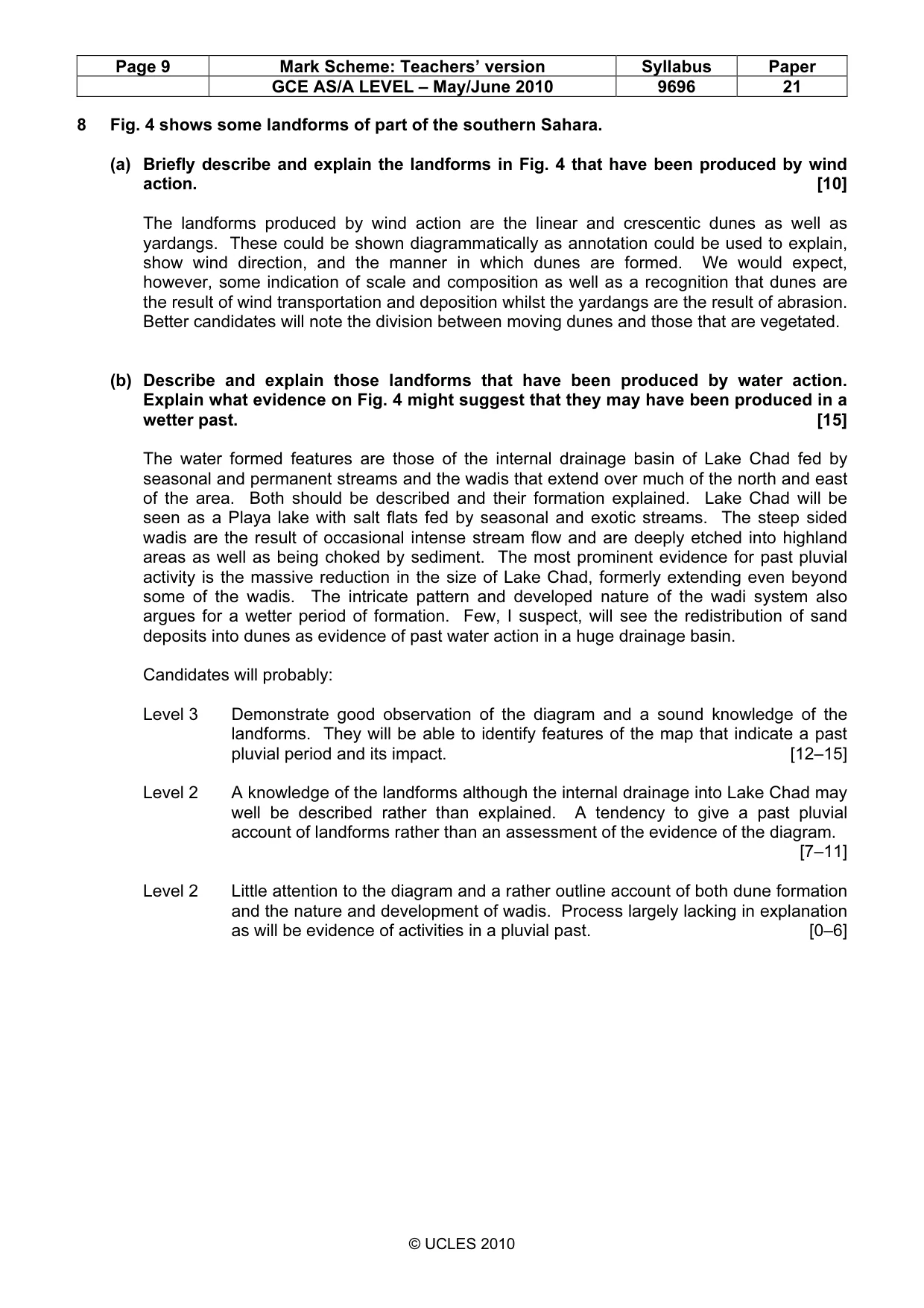 Mark scheme, page 9 of 9