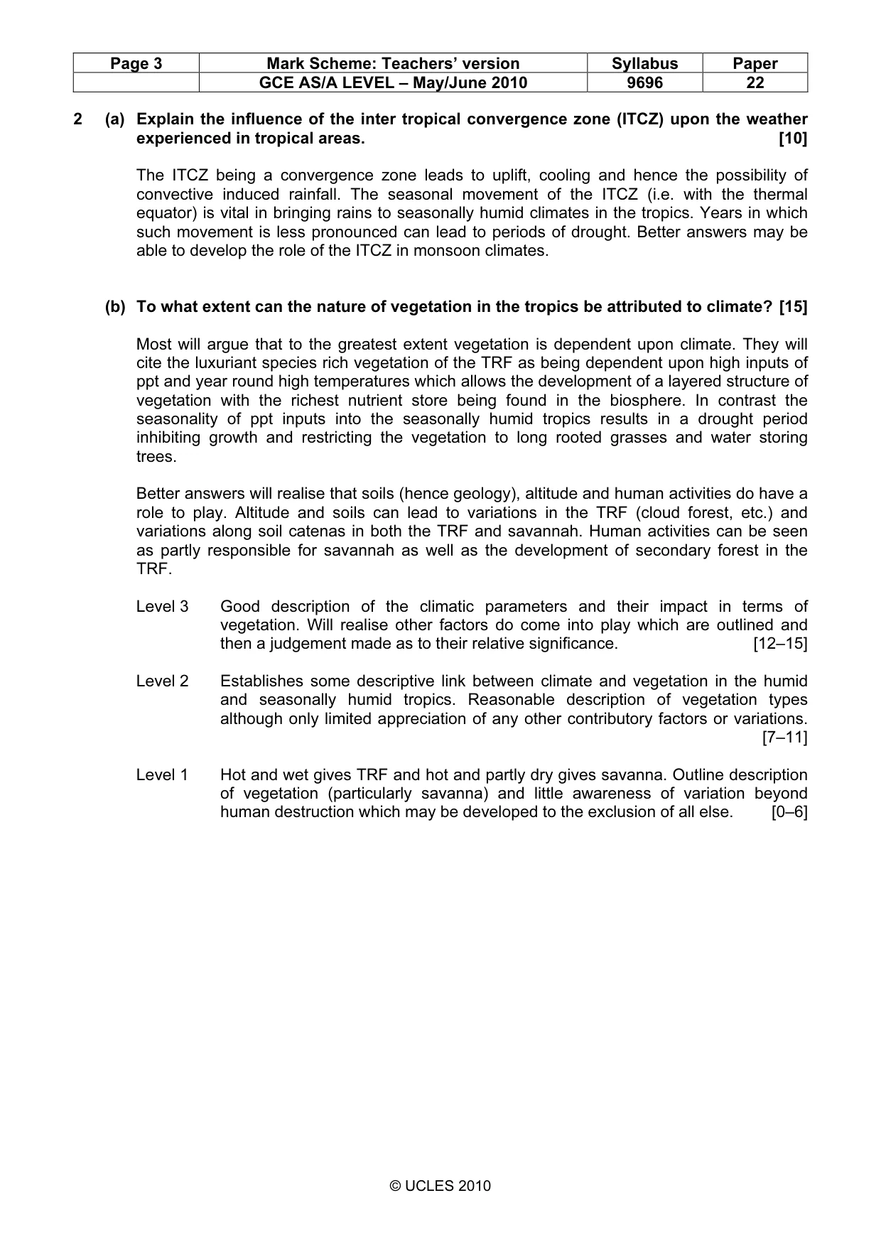 Mark scheme, page 3 of 9