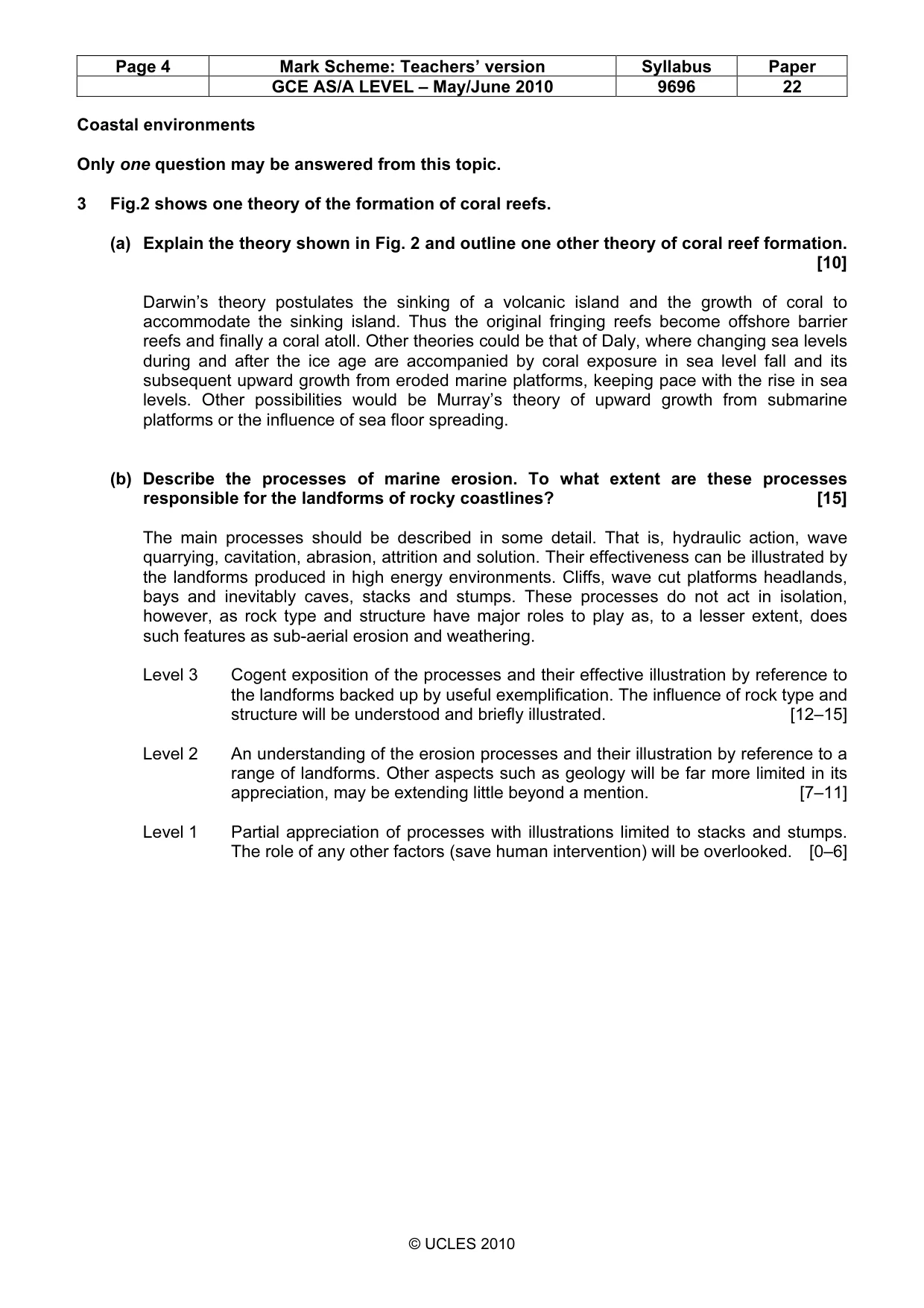 Mark scheme, page 4 of 9