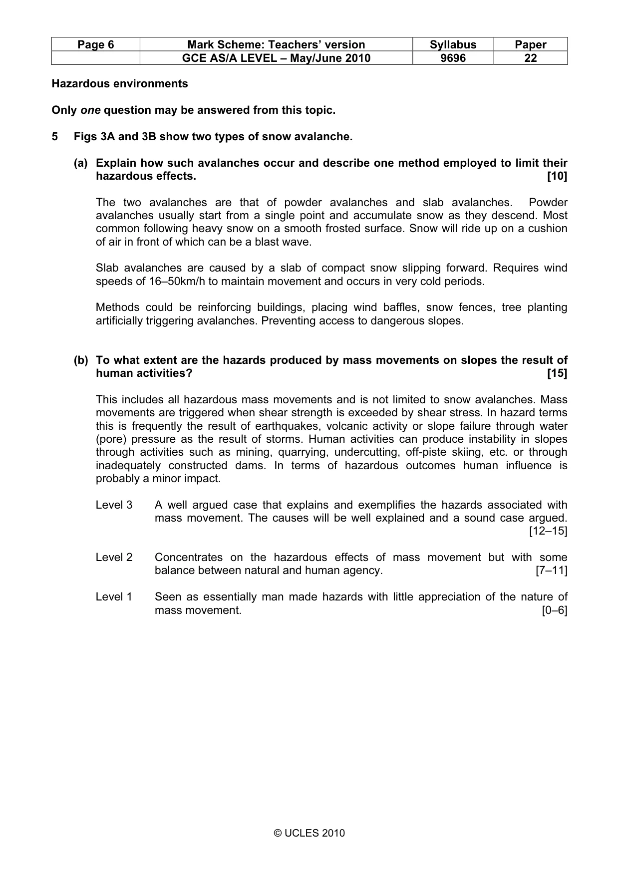 Mark scheme, page 6 of 9