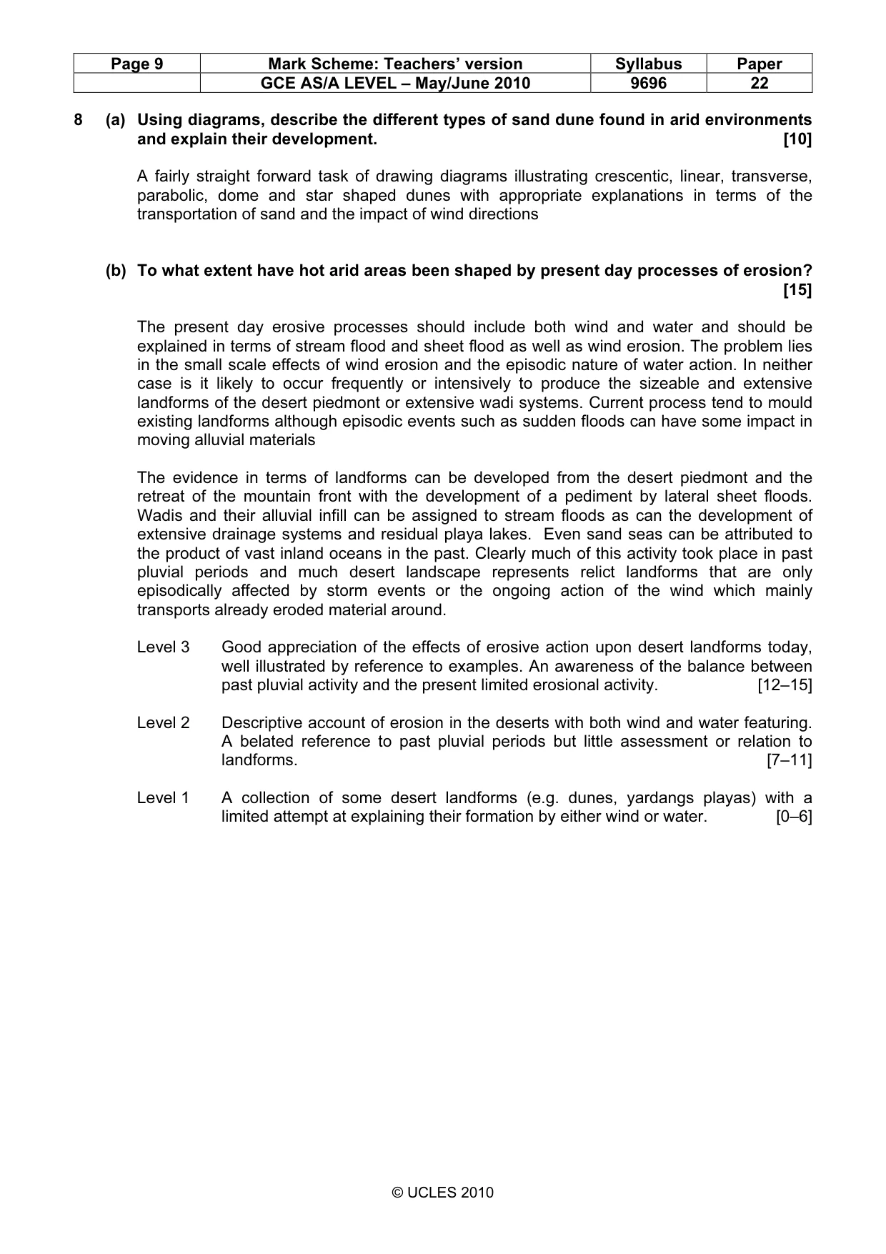 Mark scheme, page 9 of 9