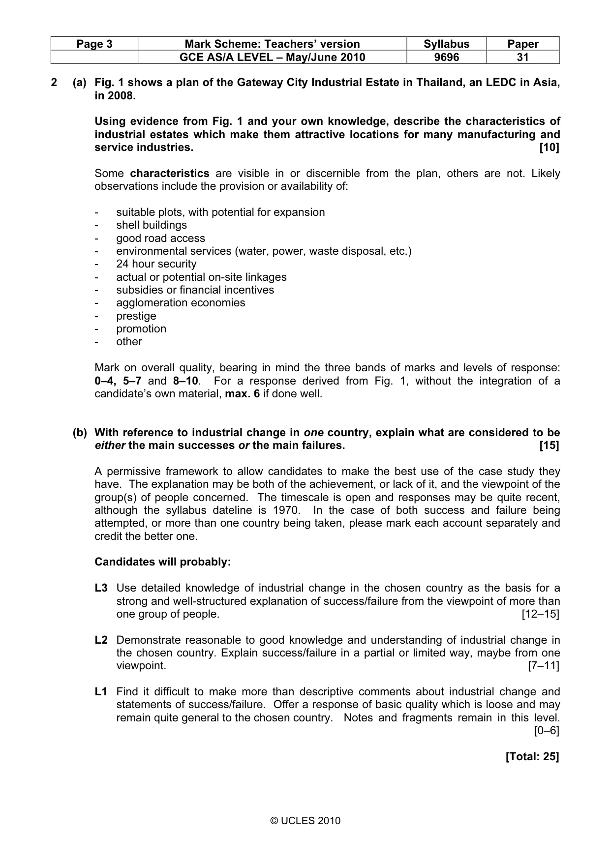 Mark scheme, page 3 of 9