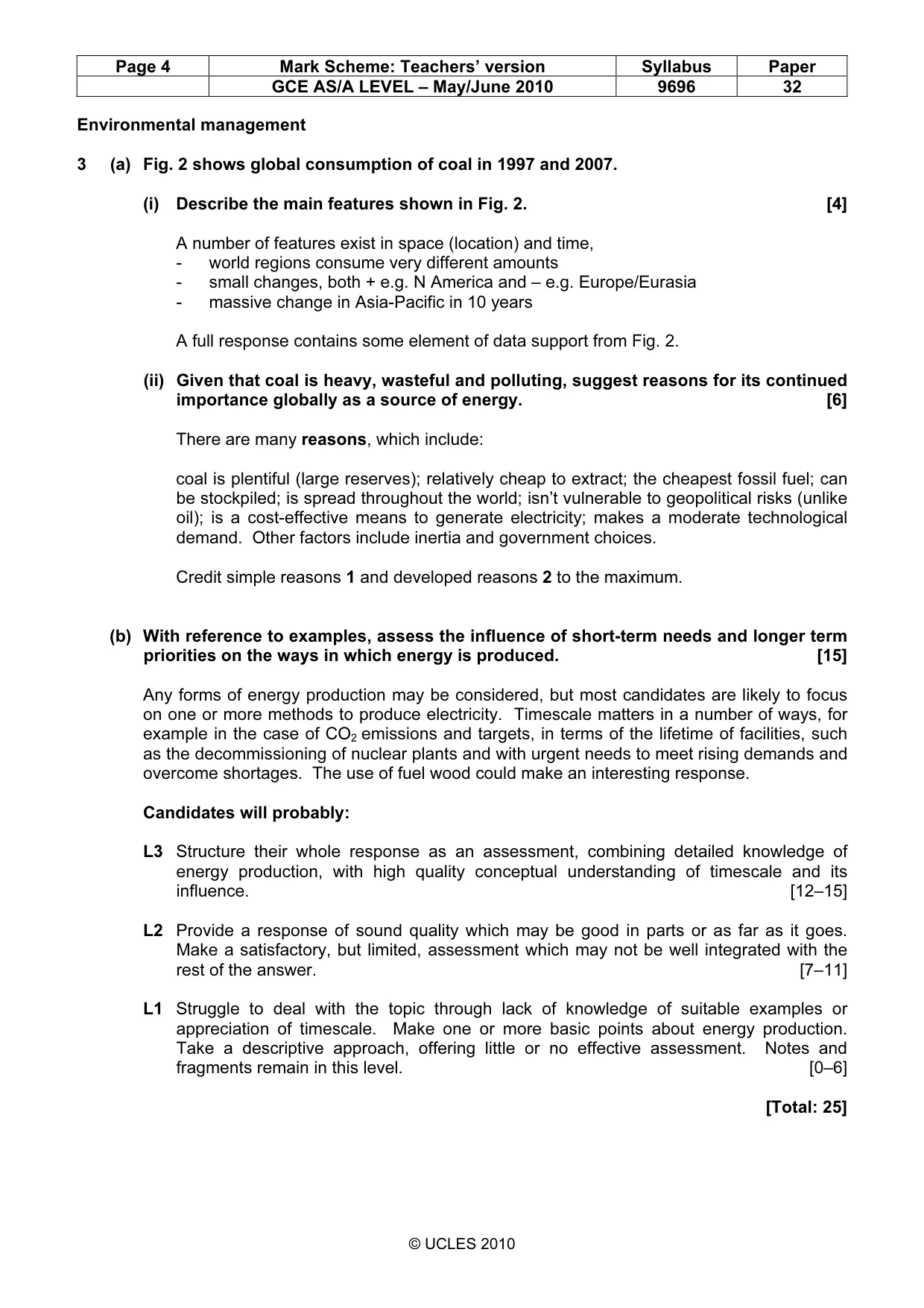 Mark scheme, page 4 of 9