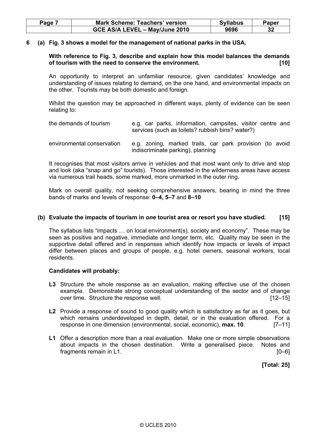 Mark scheme, page 7 of 9