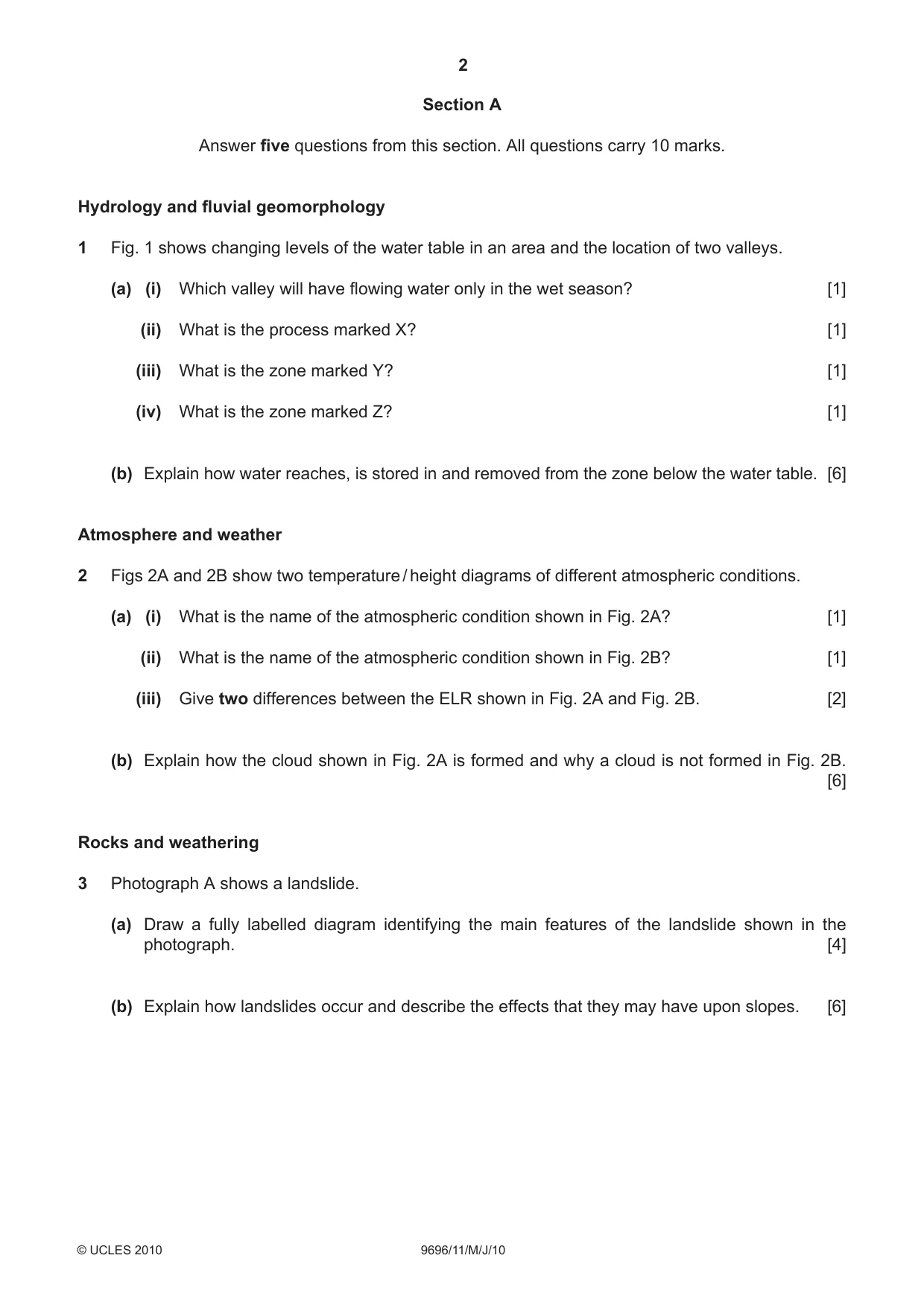 Cambridge A Level Geography 9696 2010 May/June Paper 1 · Variant 1 question paper, page 2 of 8