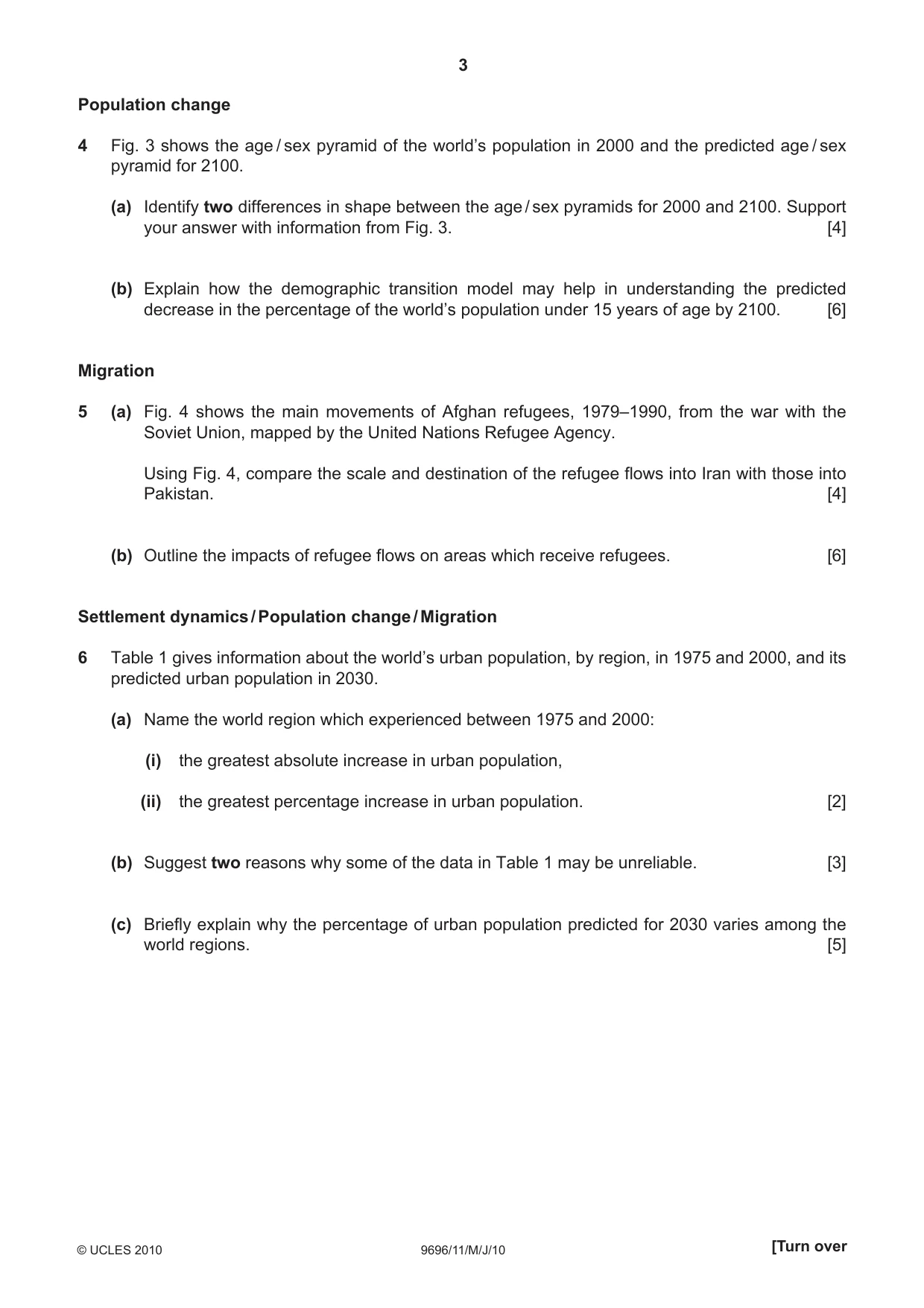 Cambridge A Level Geography 9696 2010 May/June Paper 1 · Variant 1 question paper, page 3 of 8