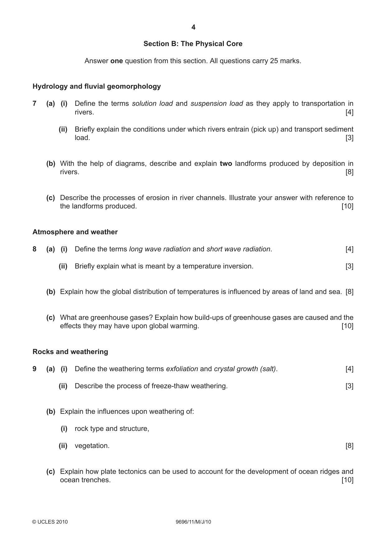 Cambridge A Level Geography 9696 2010 May/June Paper 1 · Variant 1 question paper, page 4 of 8