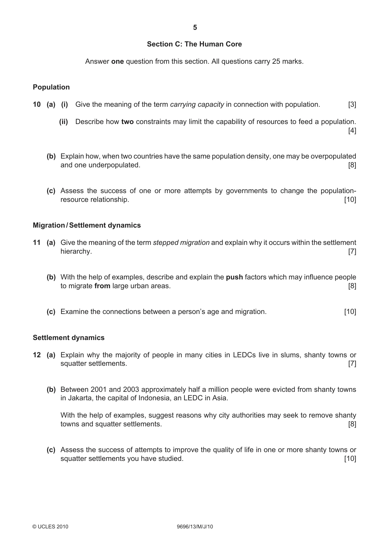 Cambridge A Level Geography 9696 2010 May/June Paper 1 · Variant 3 question paper, page 5 of 8