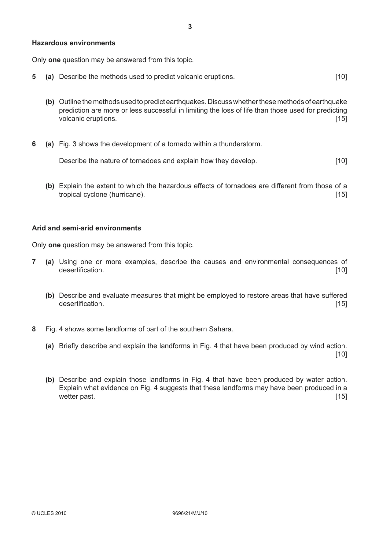 Cambridge A Level Geography 9696 2010 May/June Paper 2 · Variant 1 question paper, page 3 of 4