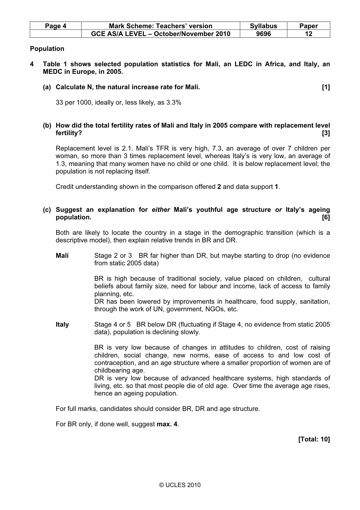 Mark scheme, page 4 of 12