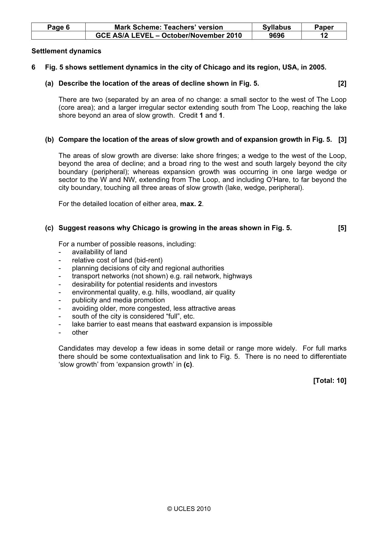 Mark scheme, page 6 of 12