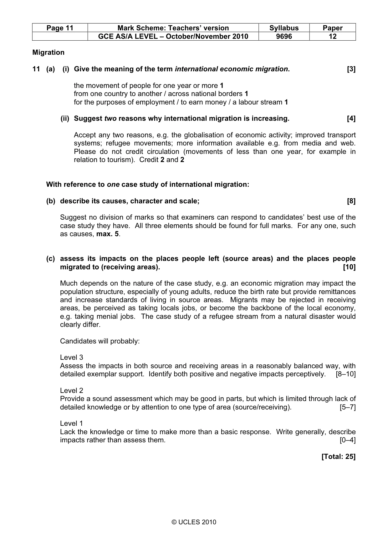 Mark scheme, page 11 of 12