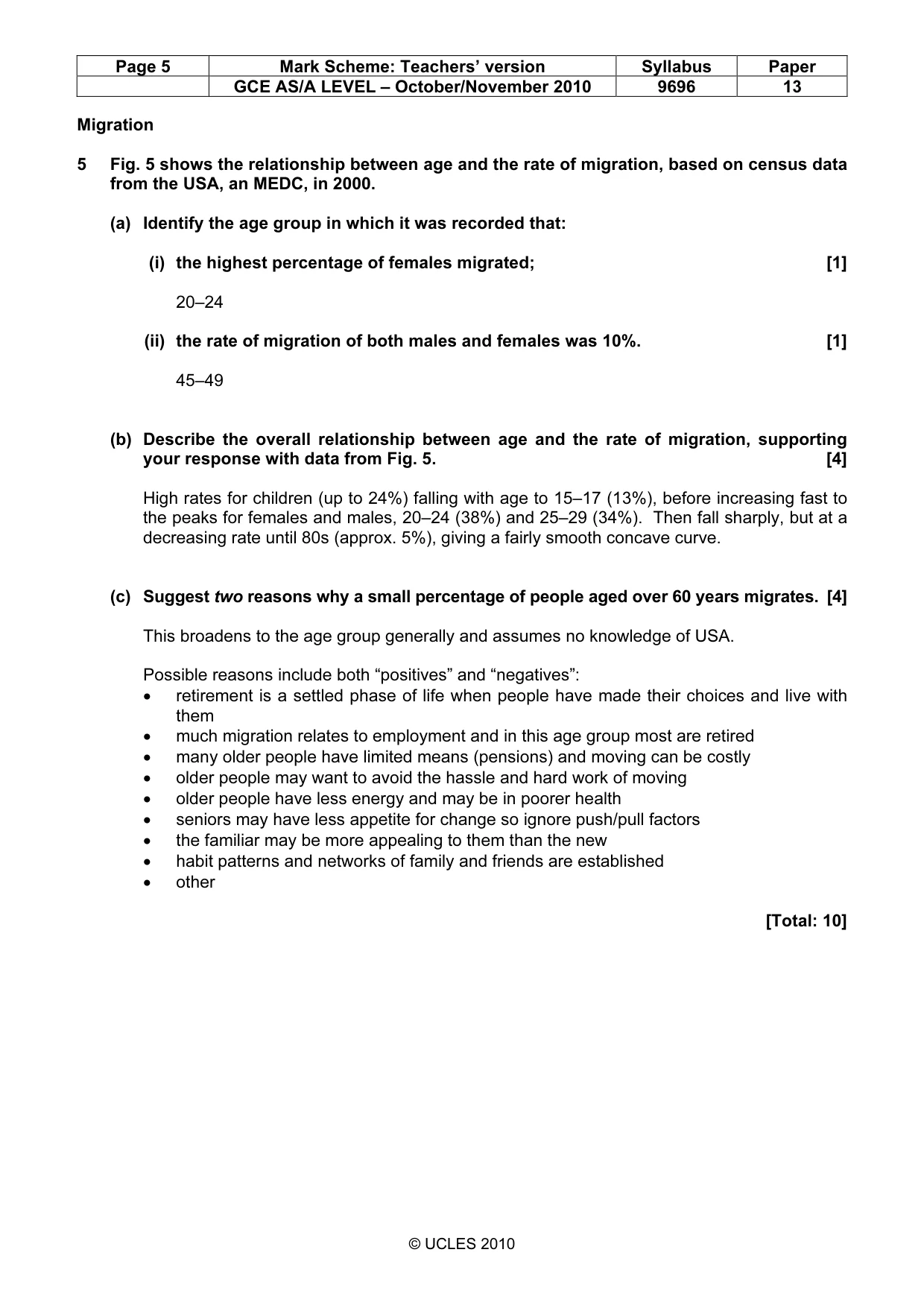 Mark scheme, page 5 of 12