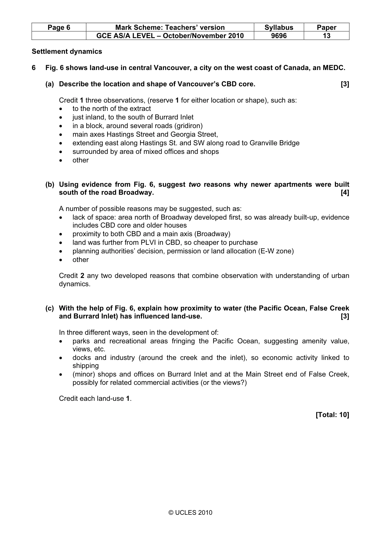 Mark scheme, page 6 of 12