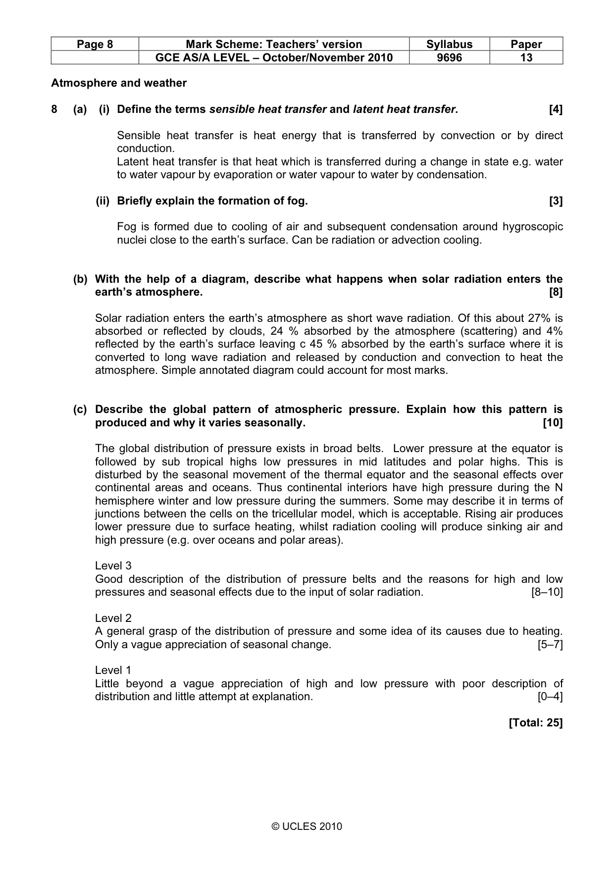 Mark scheme, page 8 of 12