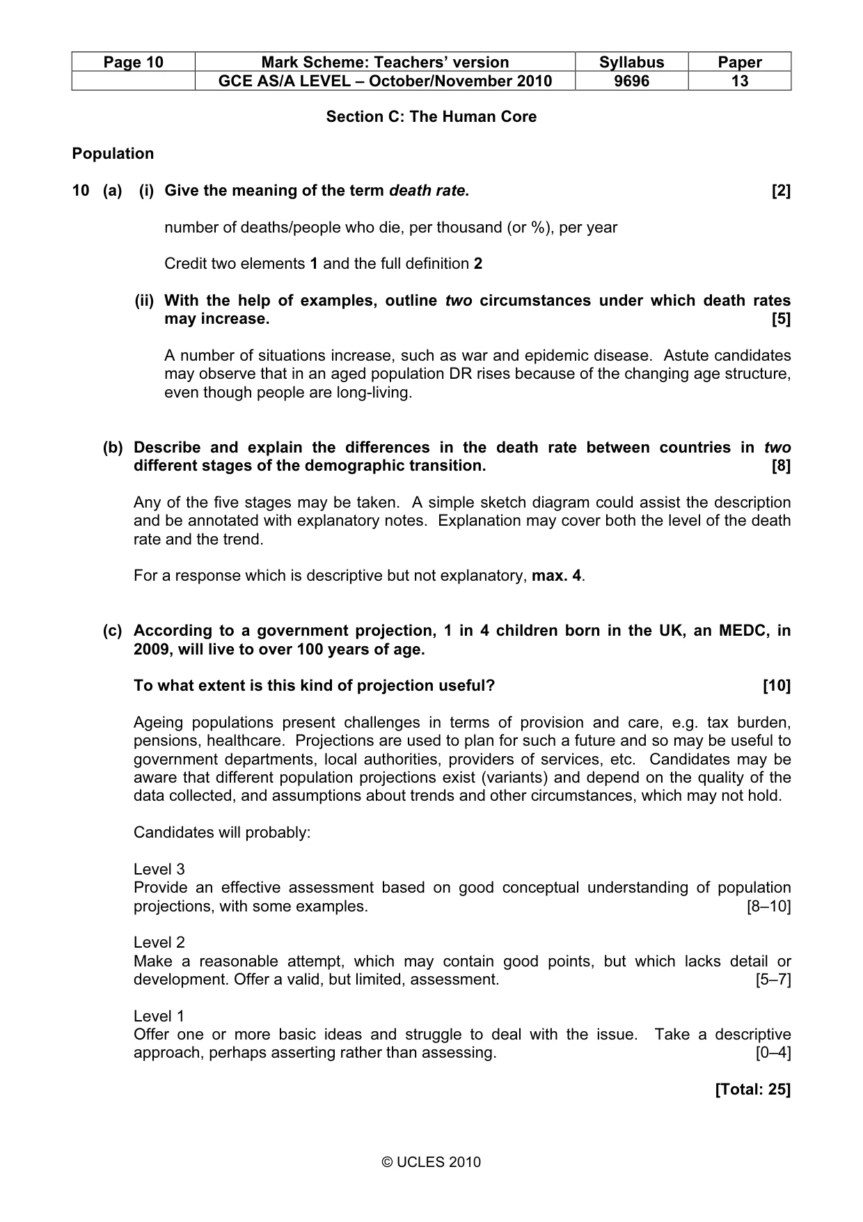 Mark scheme, page 10 of 12