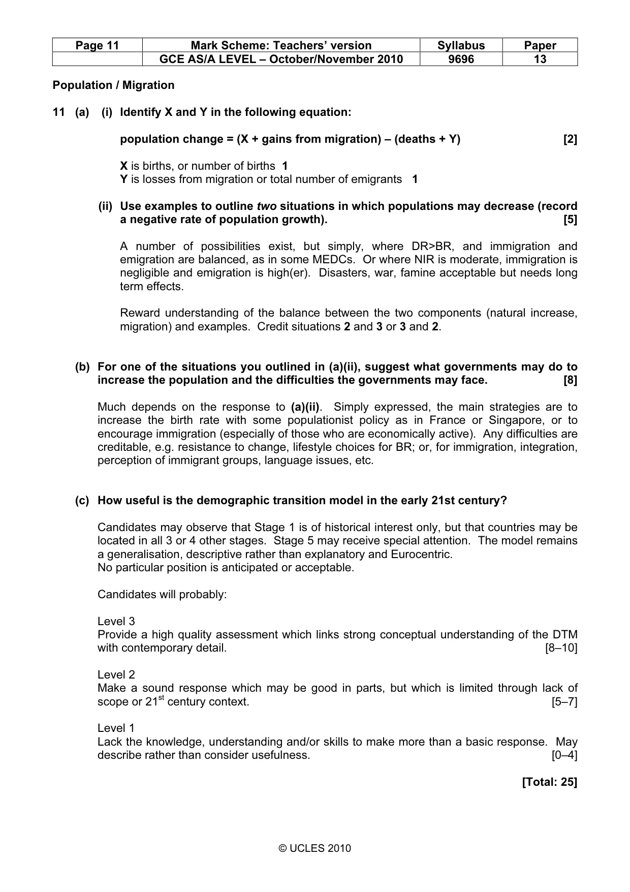 Mark scheme, page 11 of 12