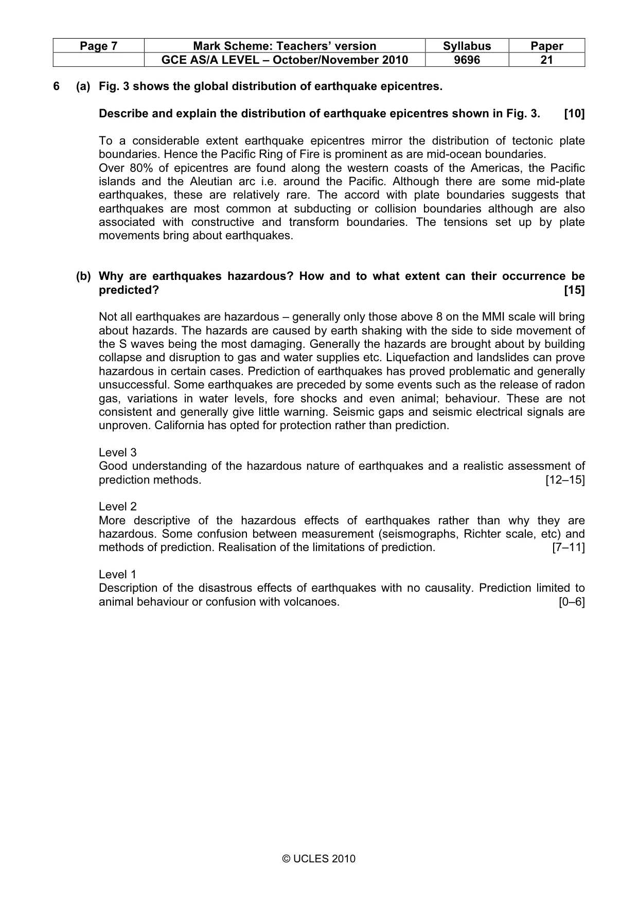 Mark scheme, page 7 of 9