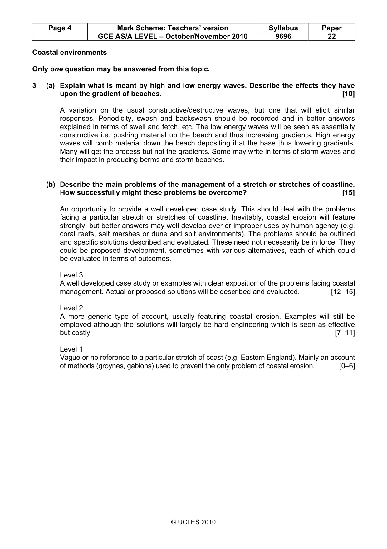 Mark scheme, page 4 of 9