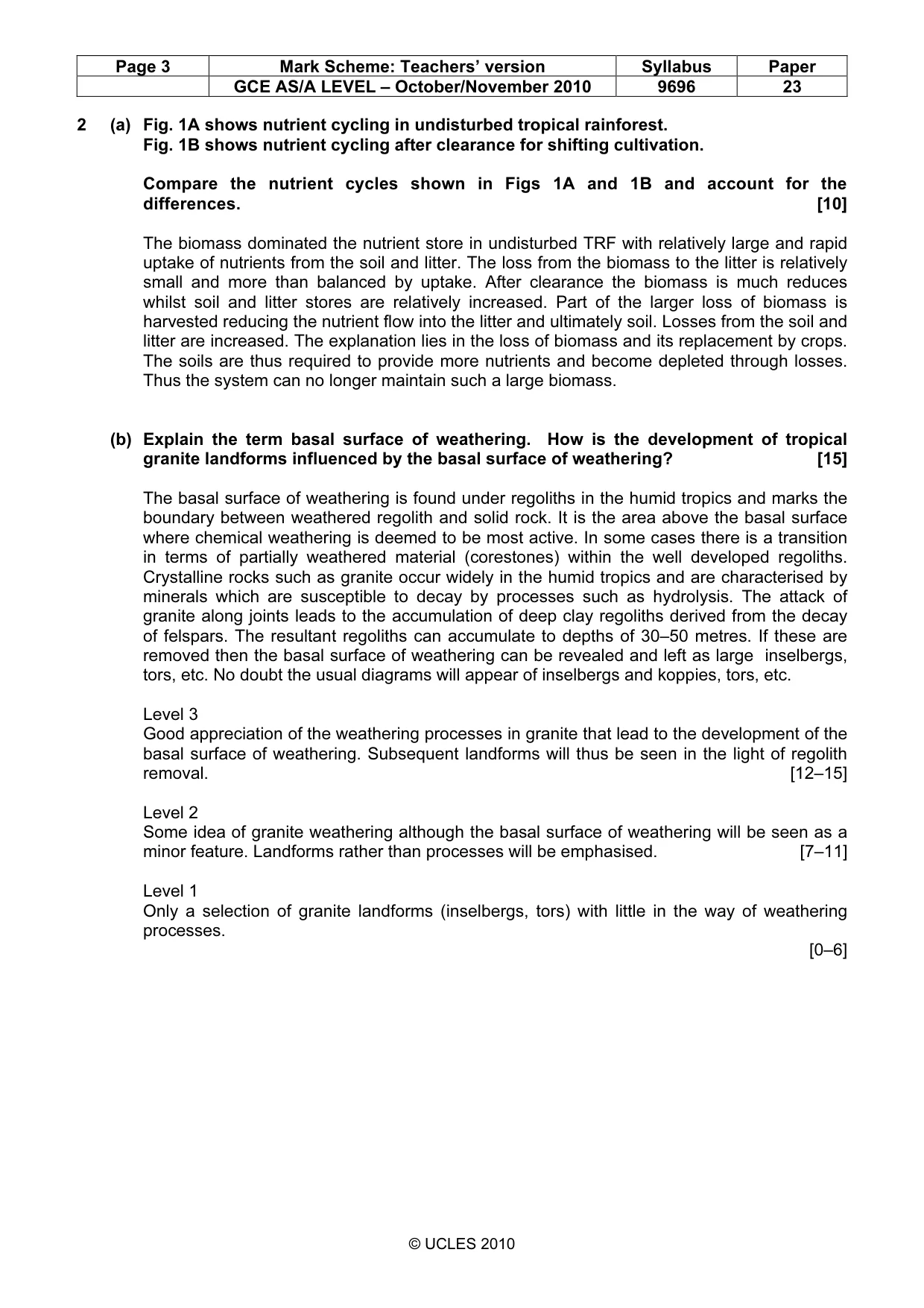 Mark scheme, page 3 of 9