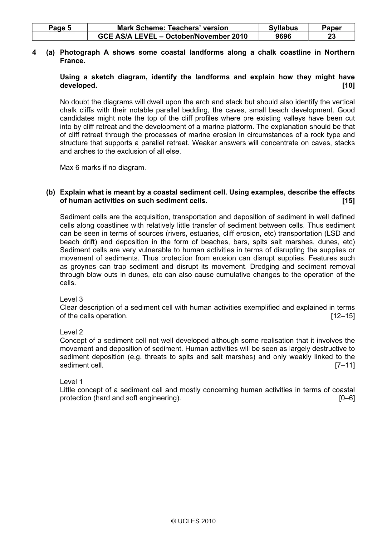 Mark scheme, page 5 of 9