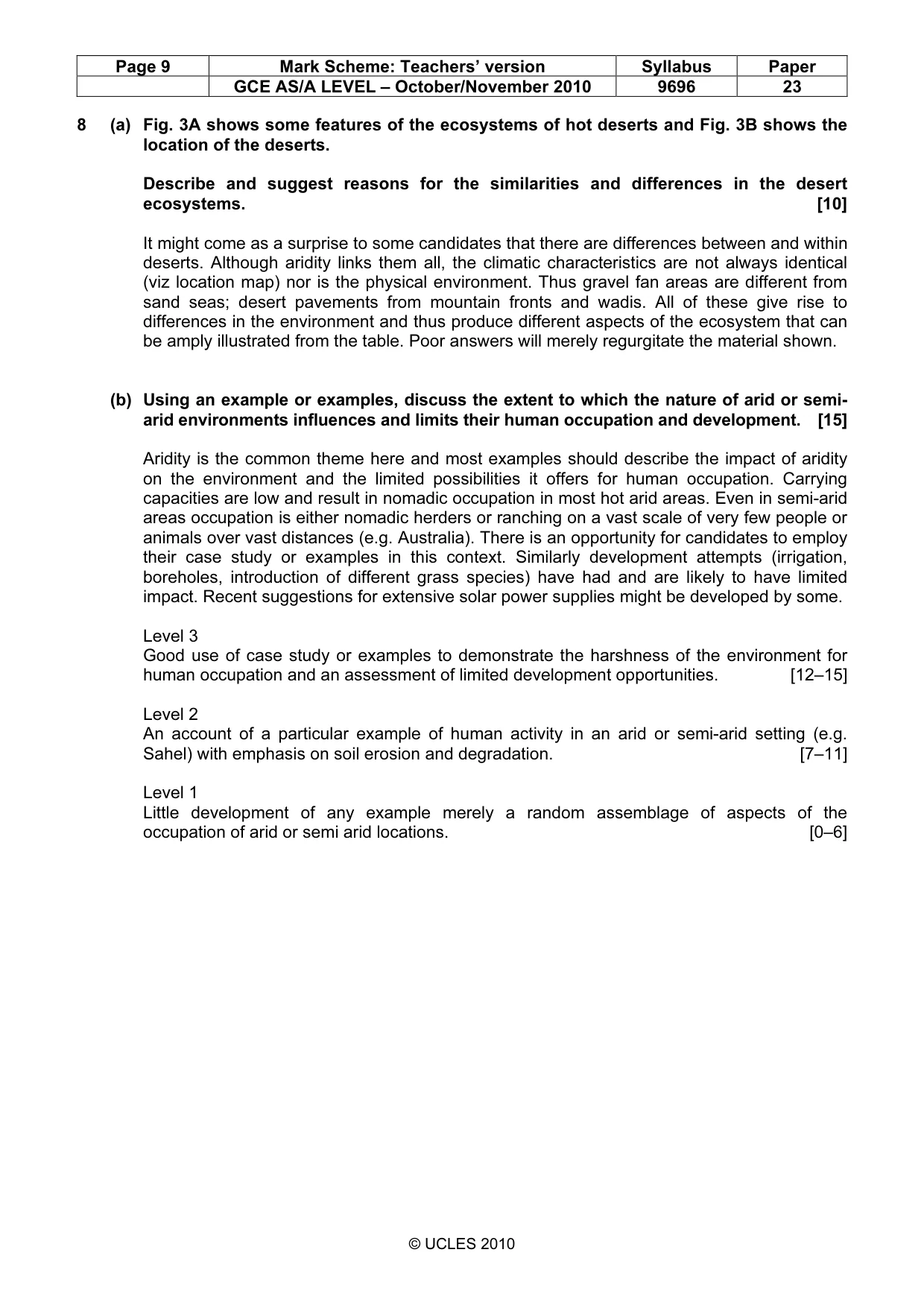 Mark scheme, page 9 of 9