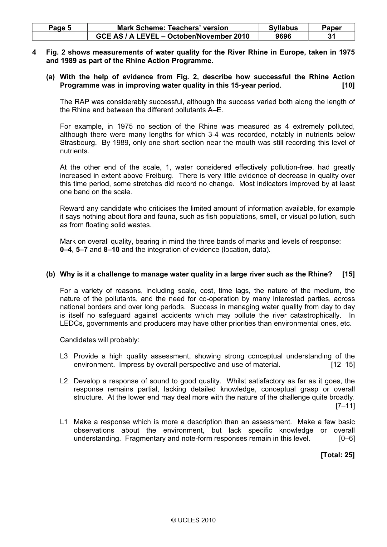 Mark scheme, page 5 of 9