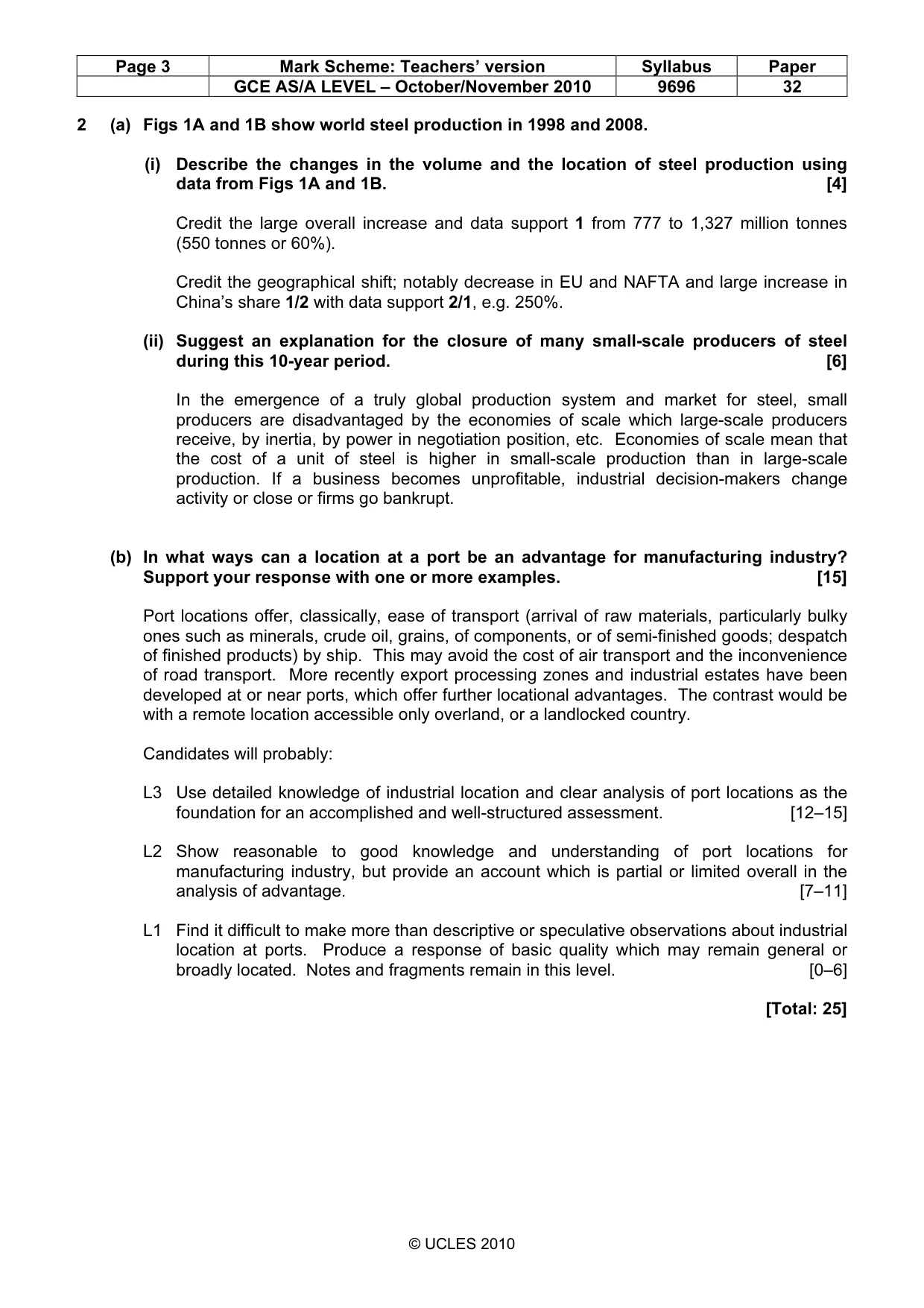 Mark scheme, page 3 of 9
