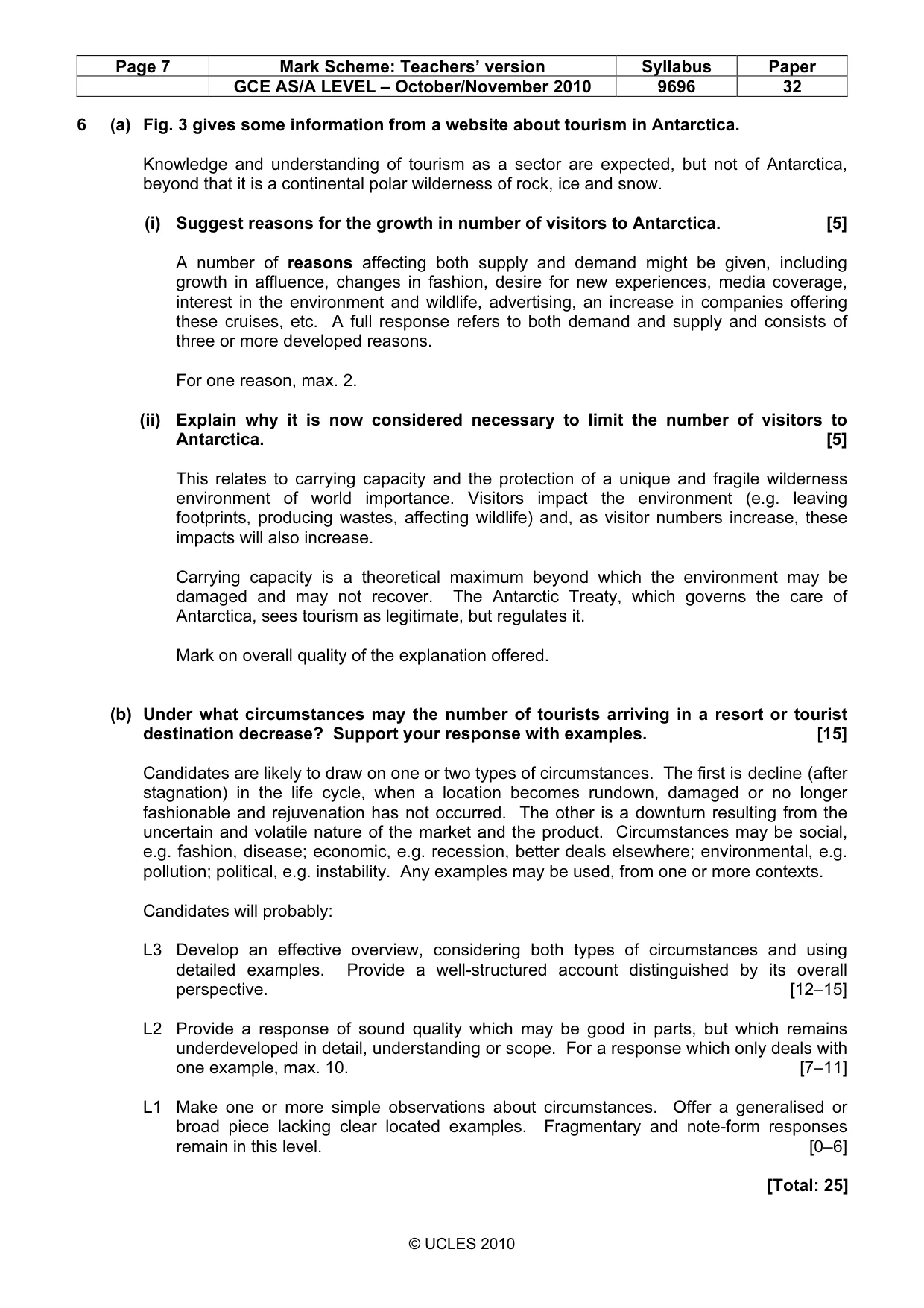 Mark scheme, page 7 of 9