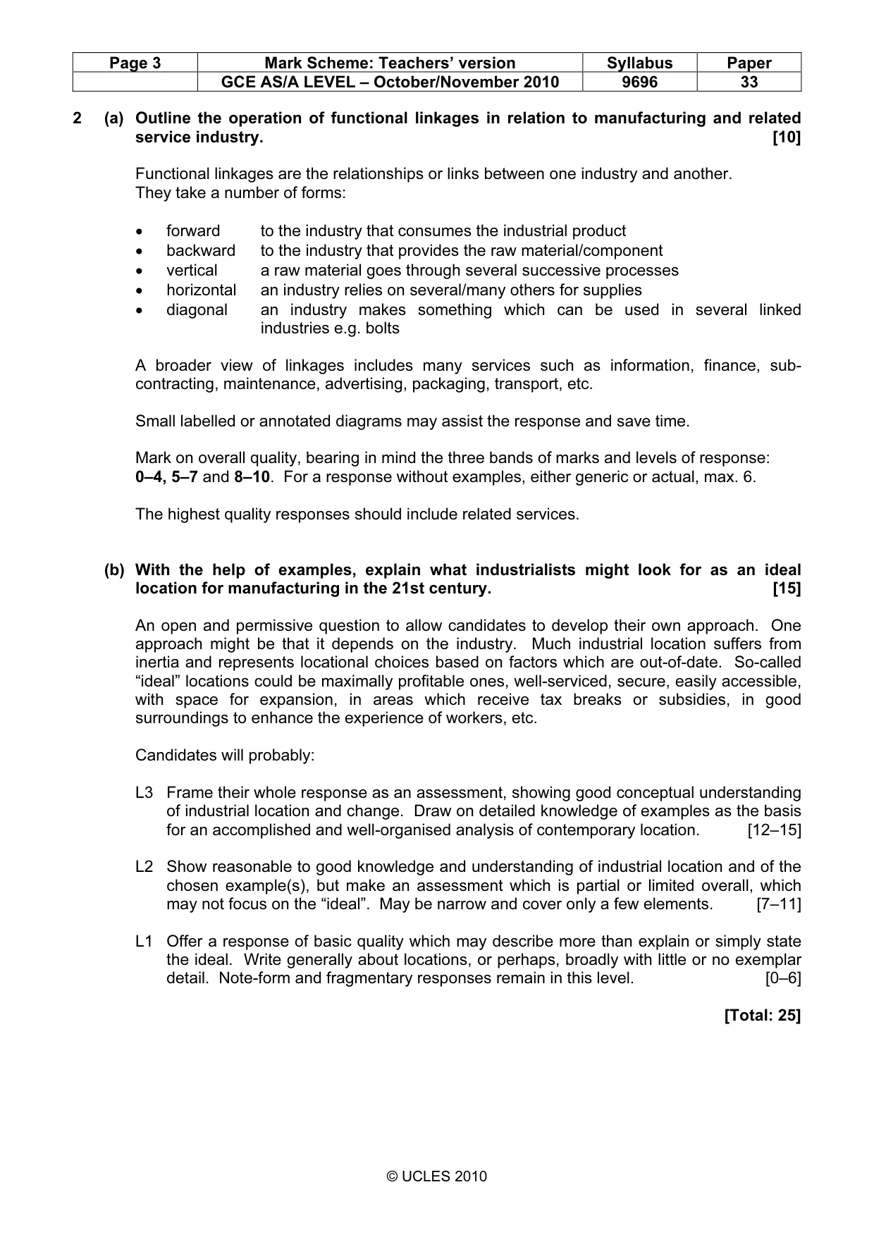 Mark scheme, page 3 of 9