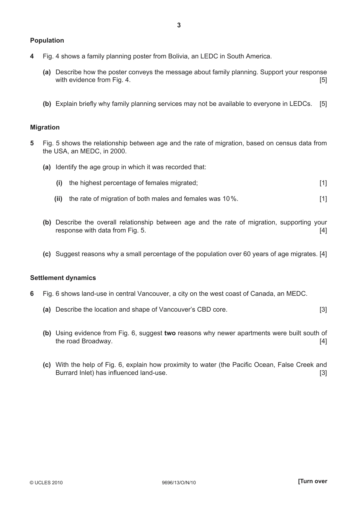 Cambridge A Level Geography 9696 2010 Oct/Nov Paper 1 · Variant 3 question paper, page 3 of 8