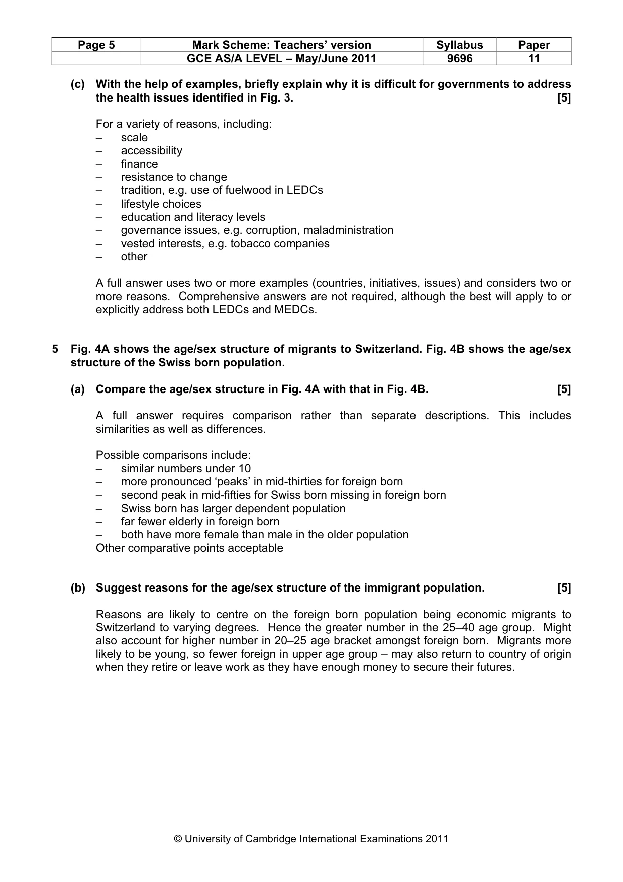 Mark scheme, page 5 of 13