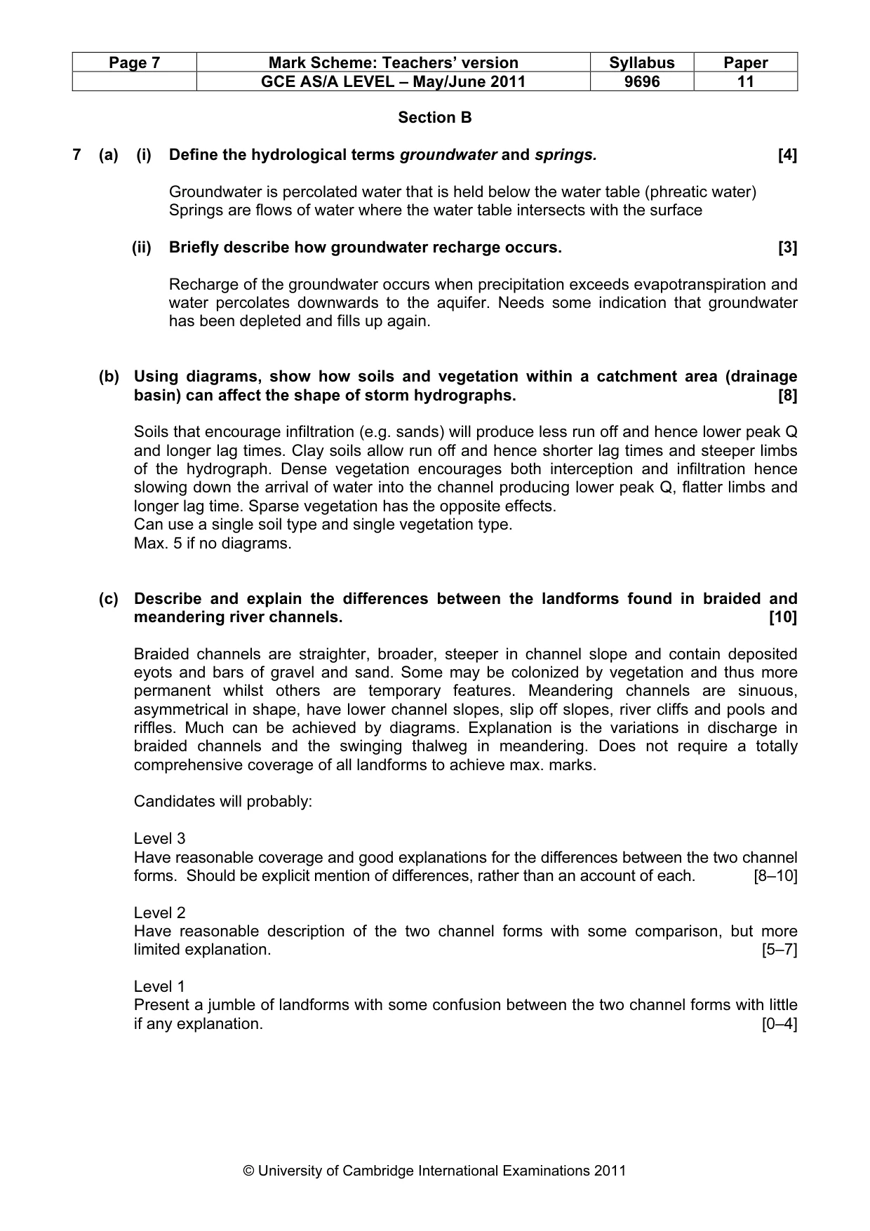 Mark scheme, page 7 of 13