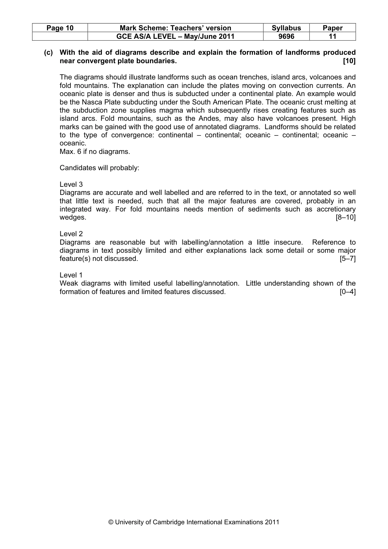 Mark scheme, page 10 of 13