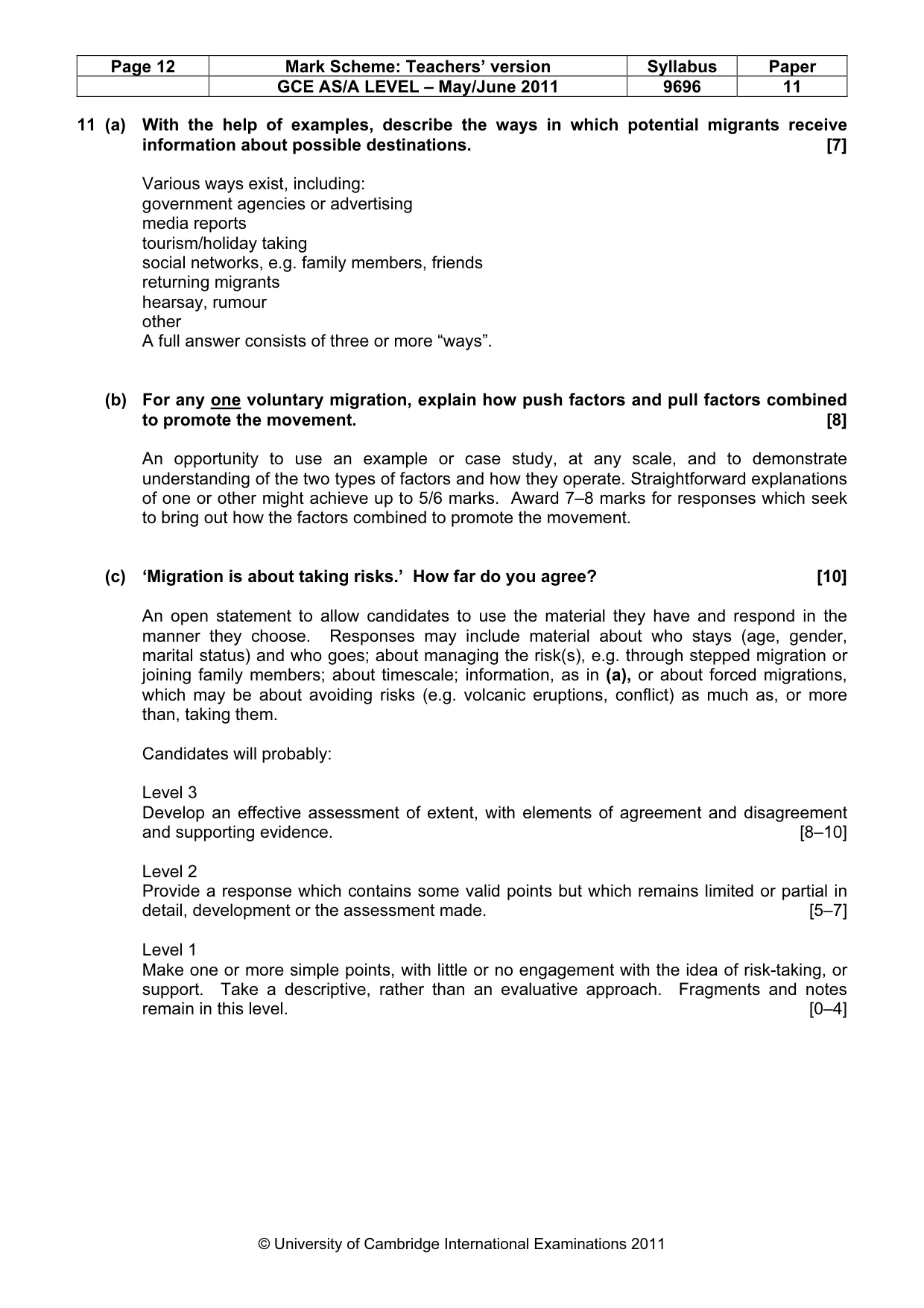Mark scheme, page 12 of 13