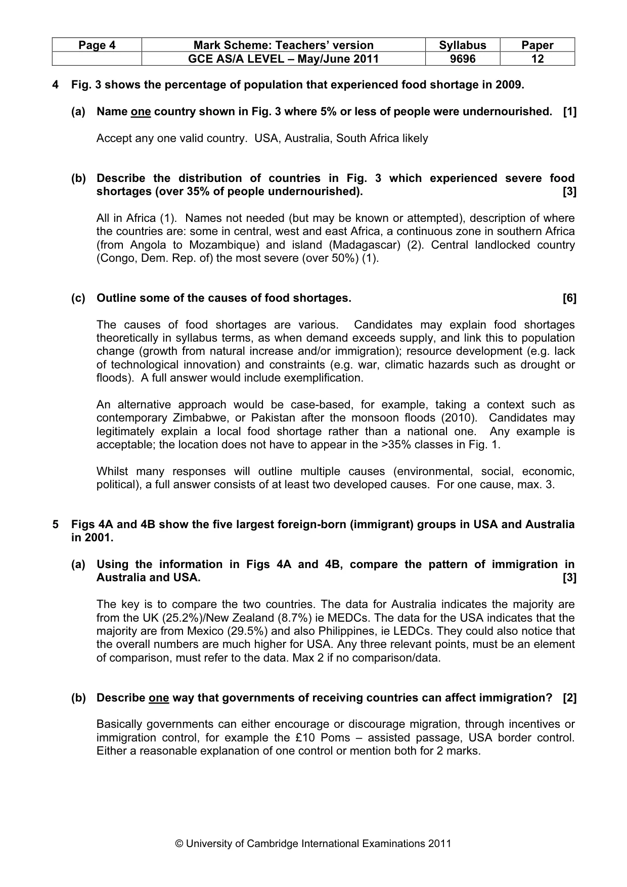 Mark scheme, page 4 of 11