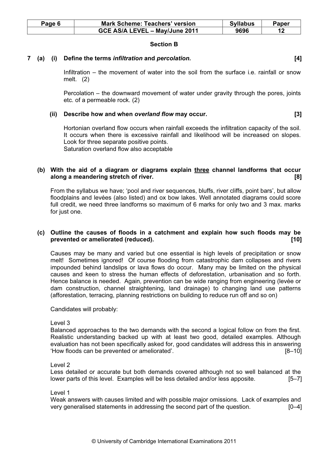 Mark scheme, page 6 of 11