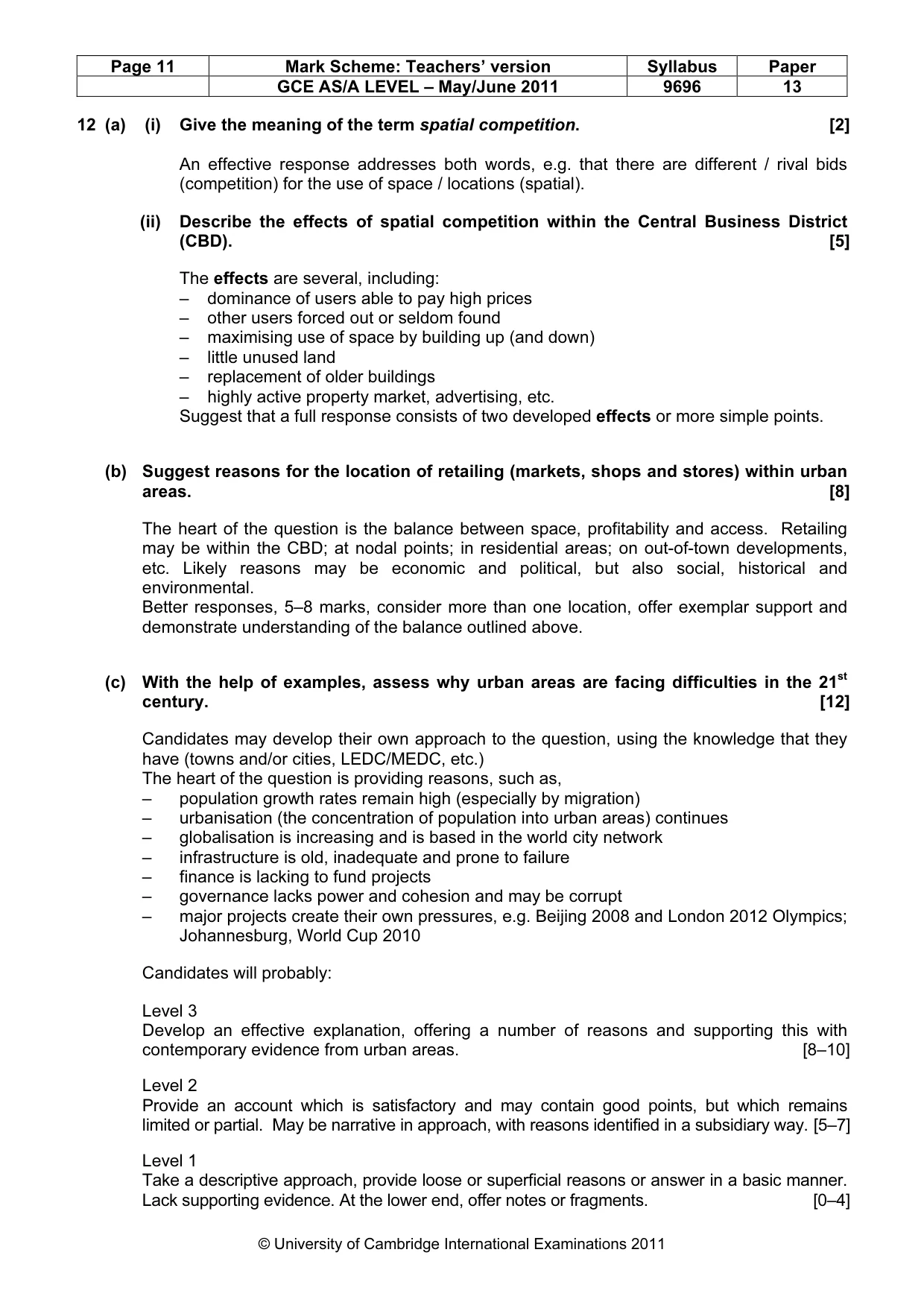 Mark scheme, page 11 of 11