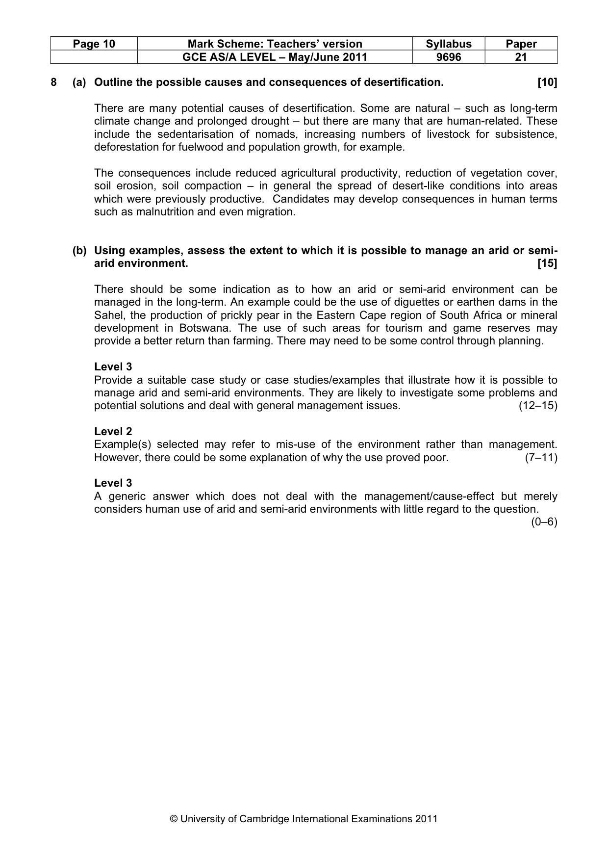 Mark scheme, page 10 of 10