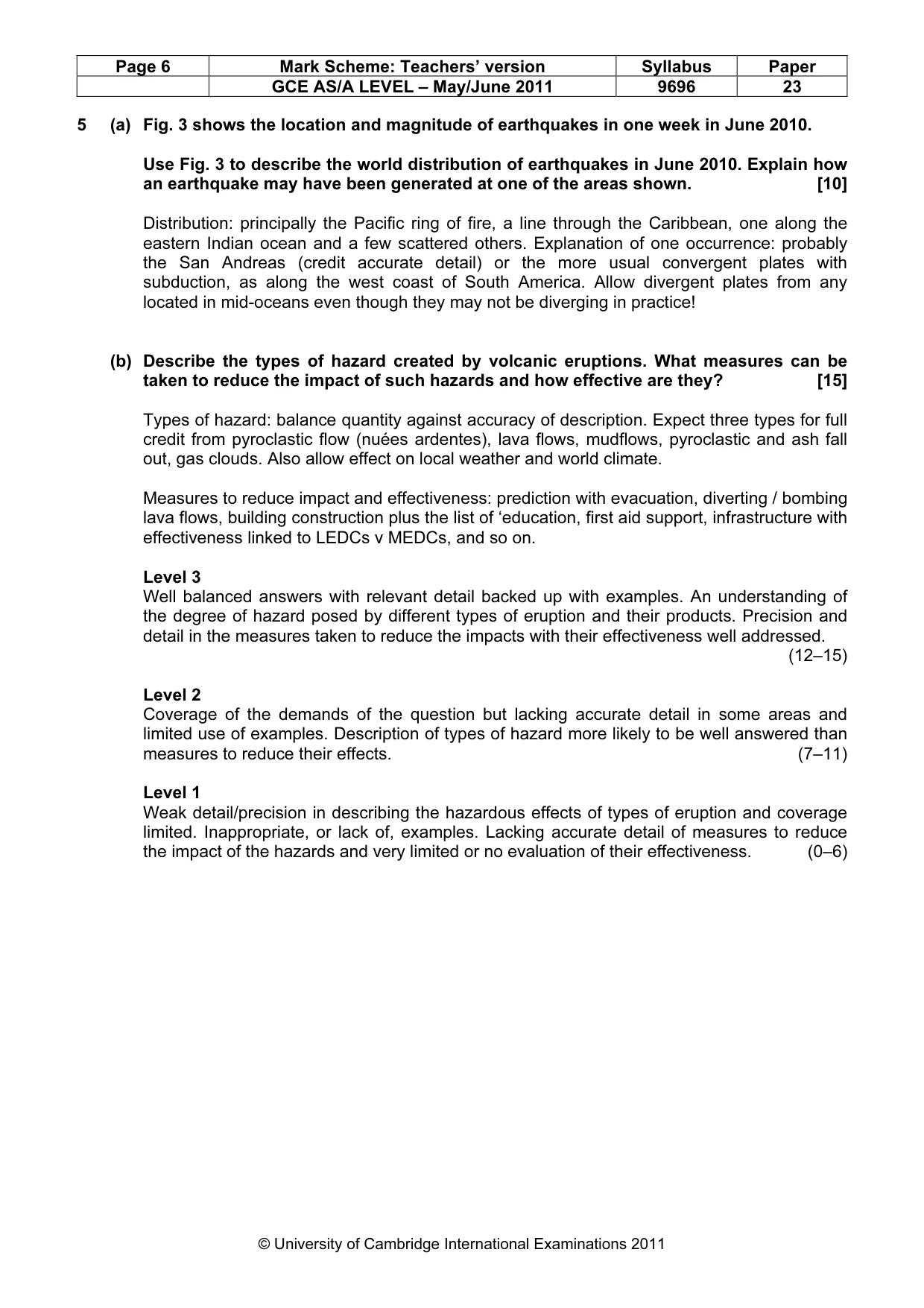 Mark scheme, page 6 of 10