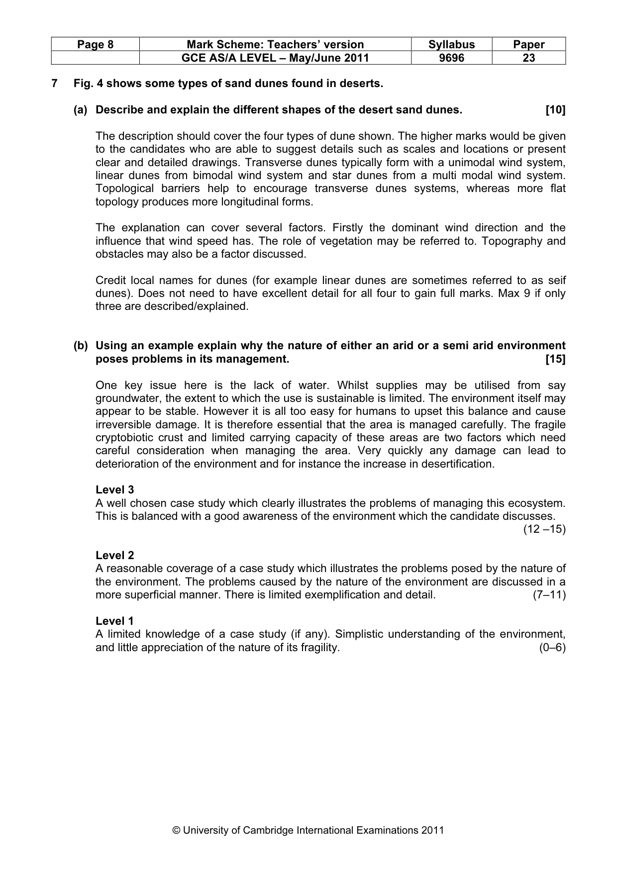 Mark scheme, page 8 of 10