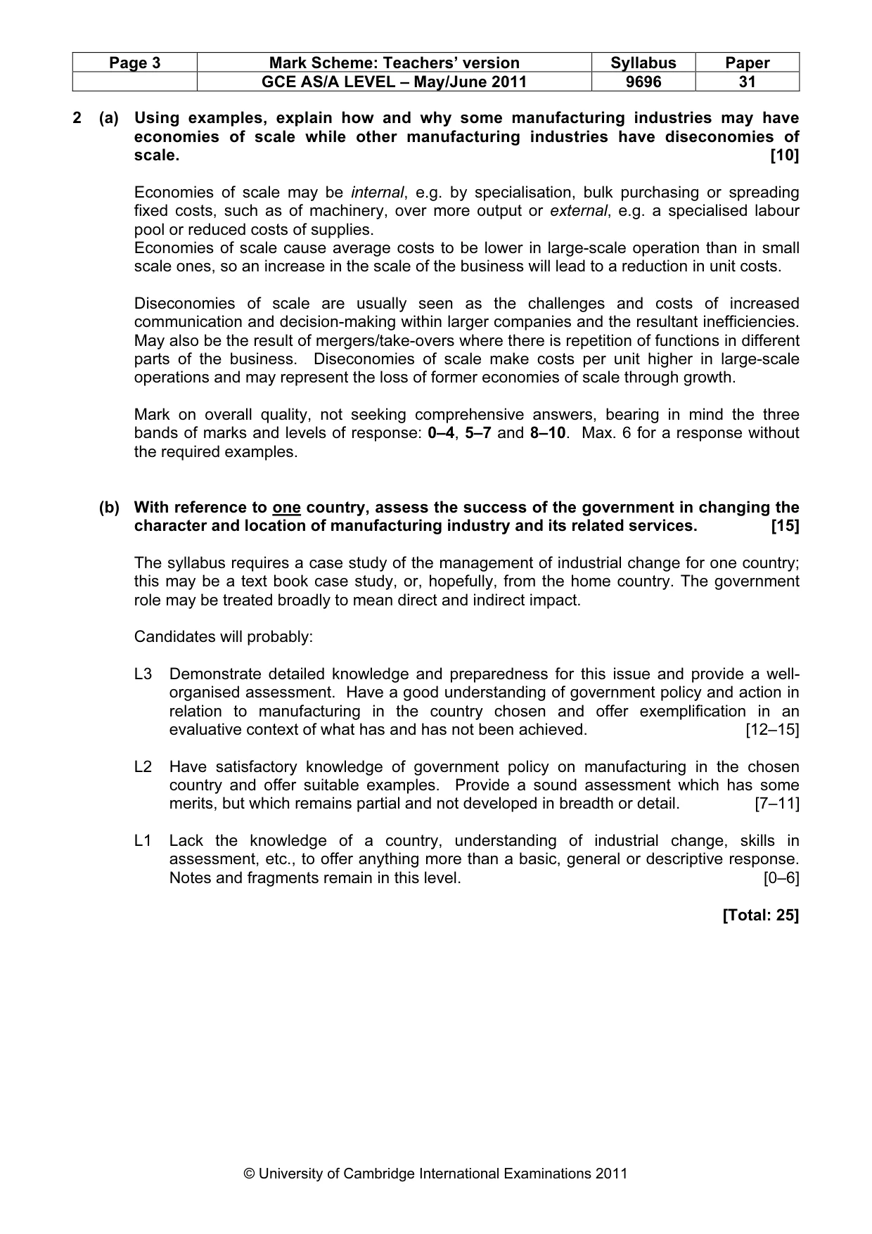 Mark scheme, page 3 of 9