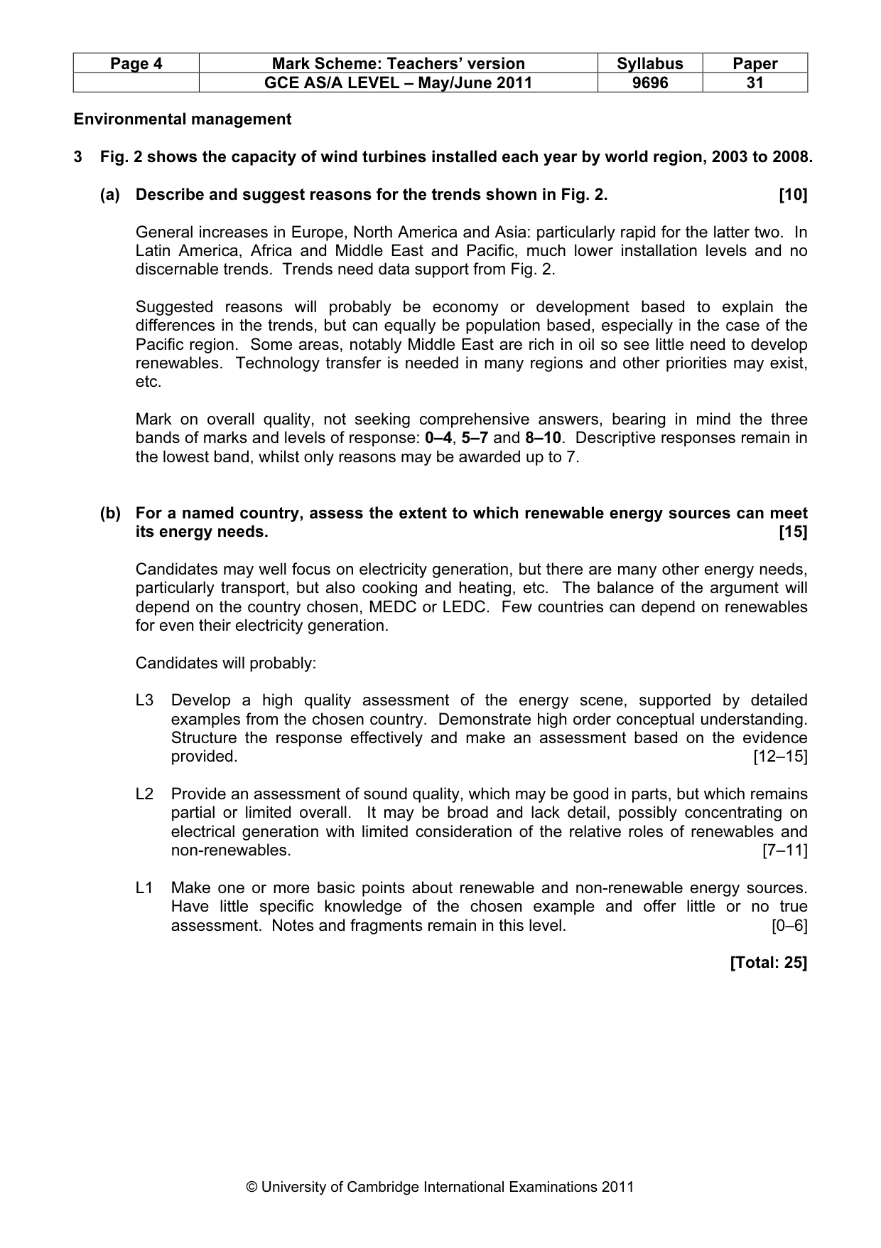Mark scheme, page 4 of 9