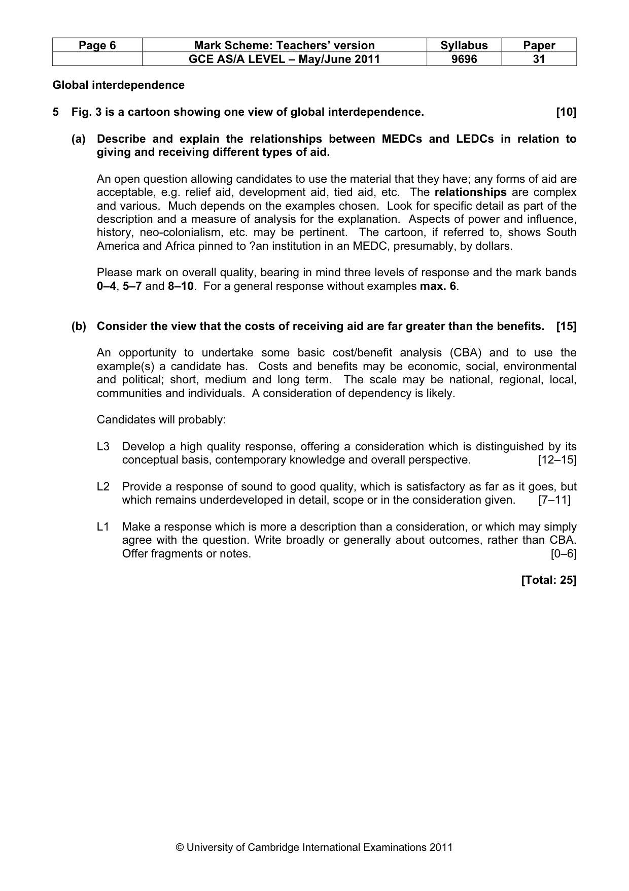 Mark scheme, page 6 of 9