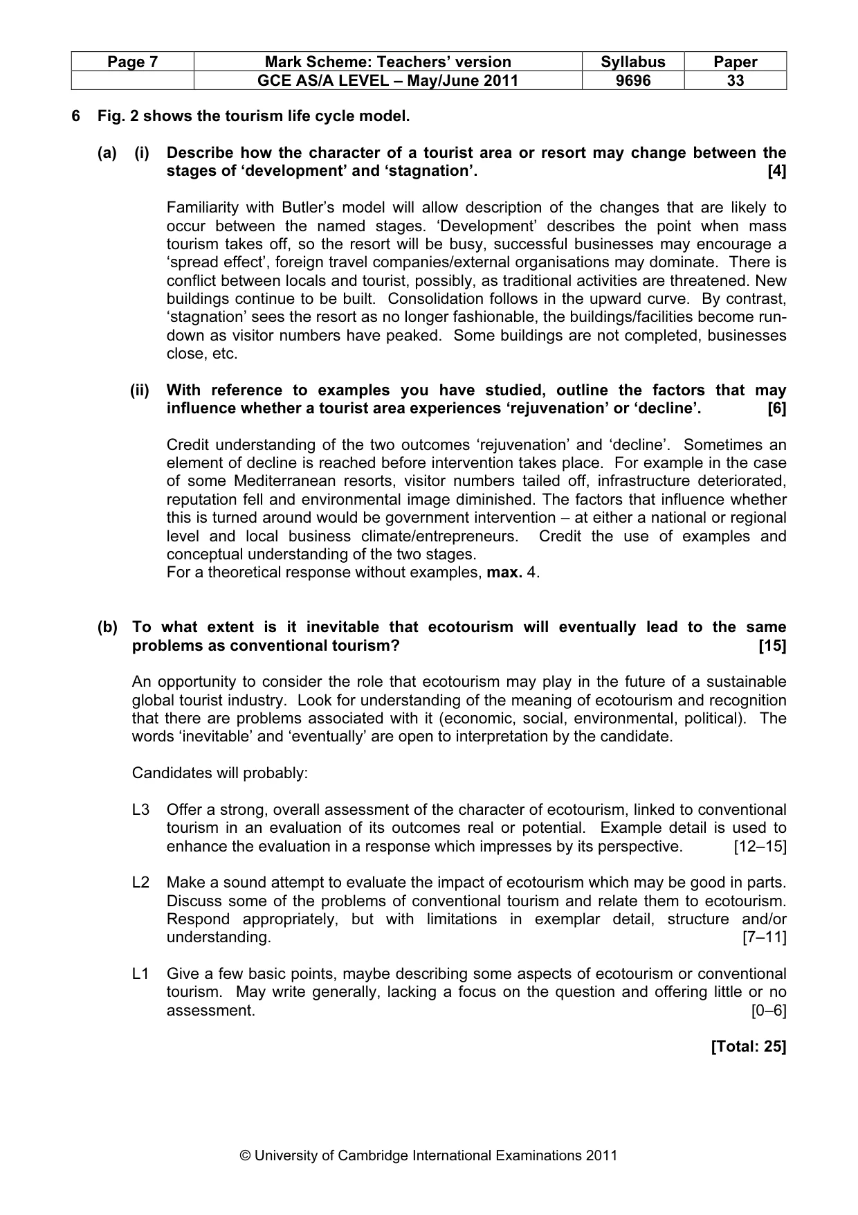 Mark scheme, page 7 of 9