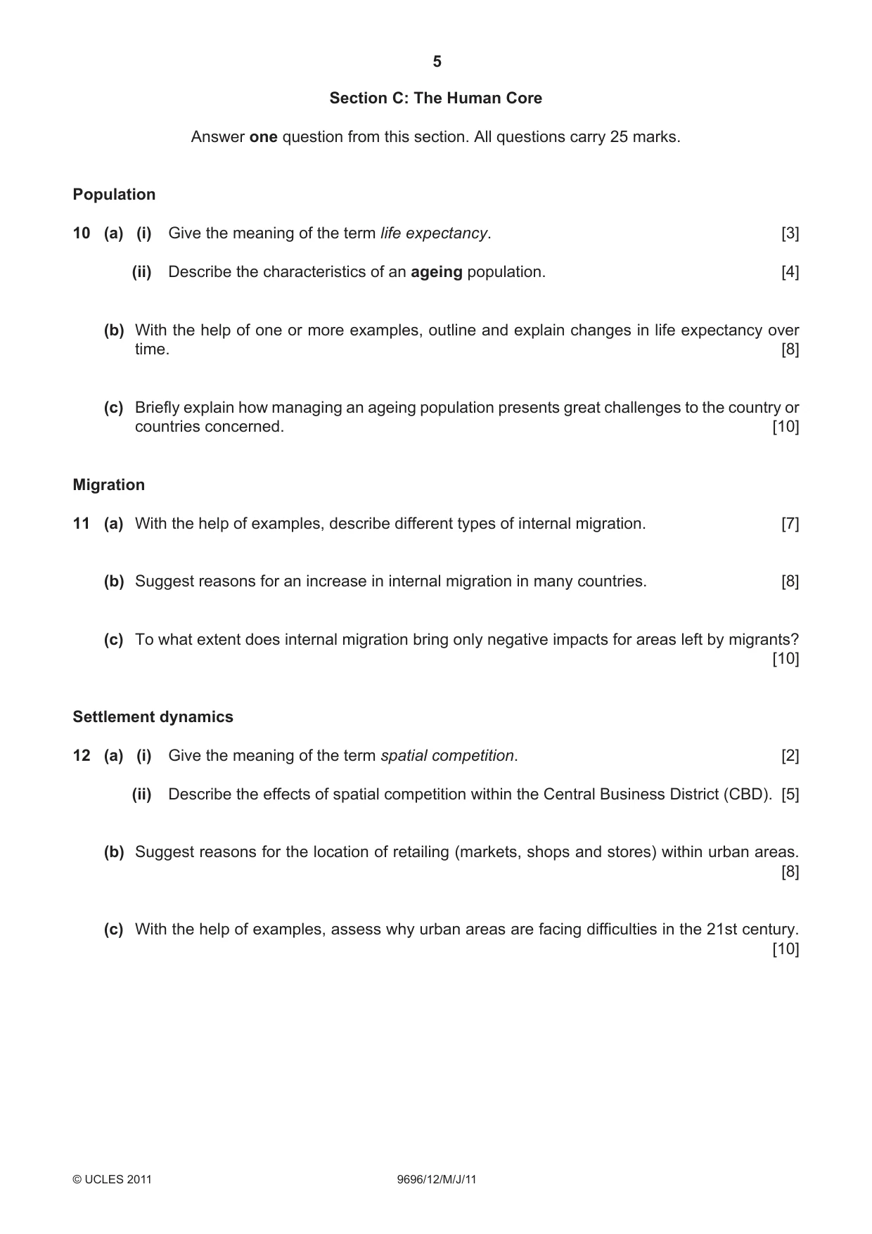 Cambridge A Level Geography 9696 2011 May/June Paper 1 · Variant 2 question paper, page 5 of 8