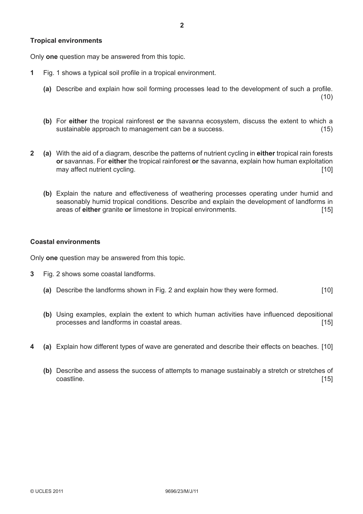 Cambridge A Level Geography 9696 2011 May/June Paper 2 · Variant 3 question paper, page 2 of 4