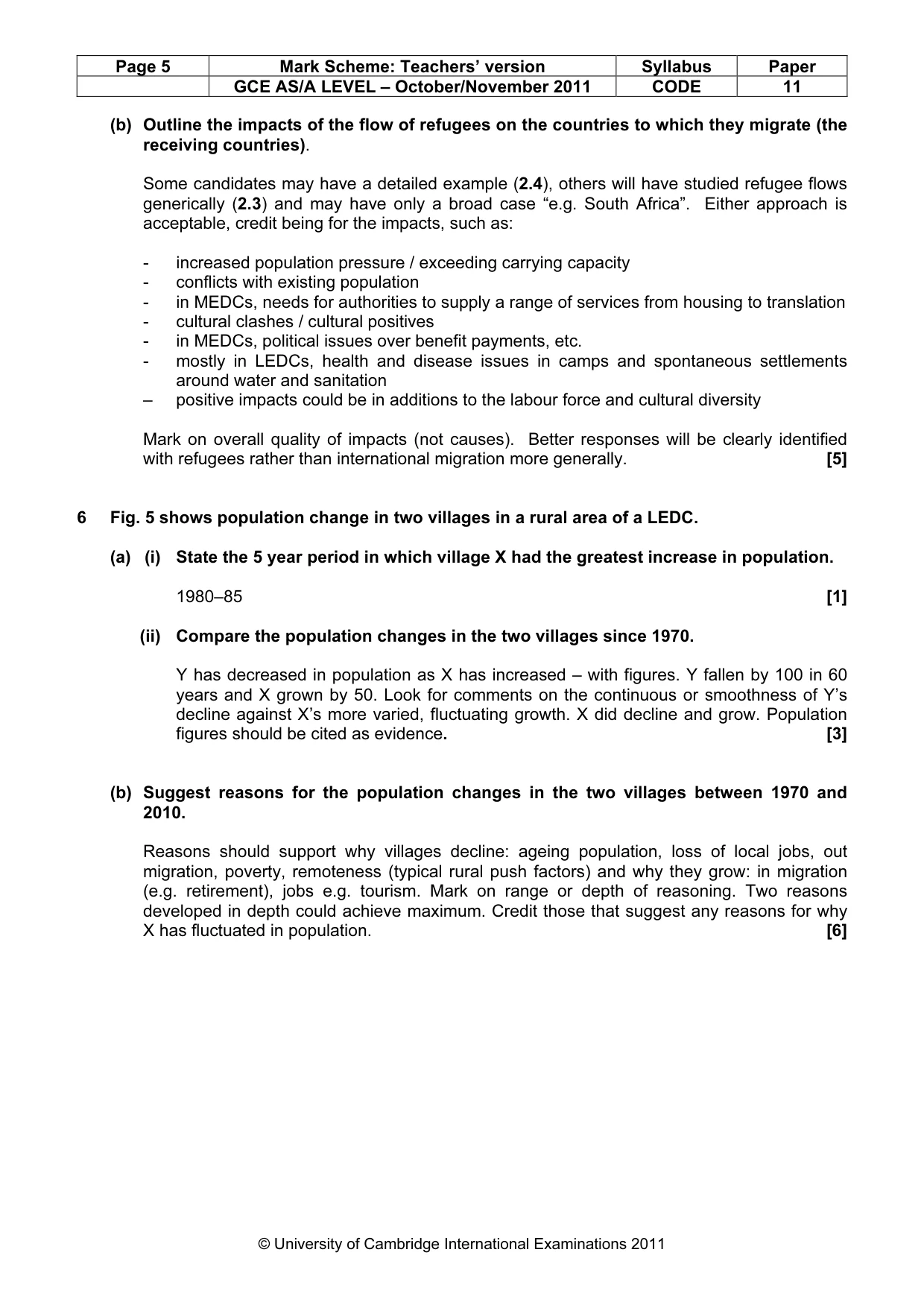 Mark scheme, page 5 of 14