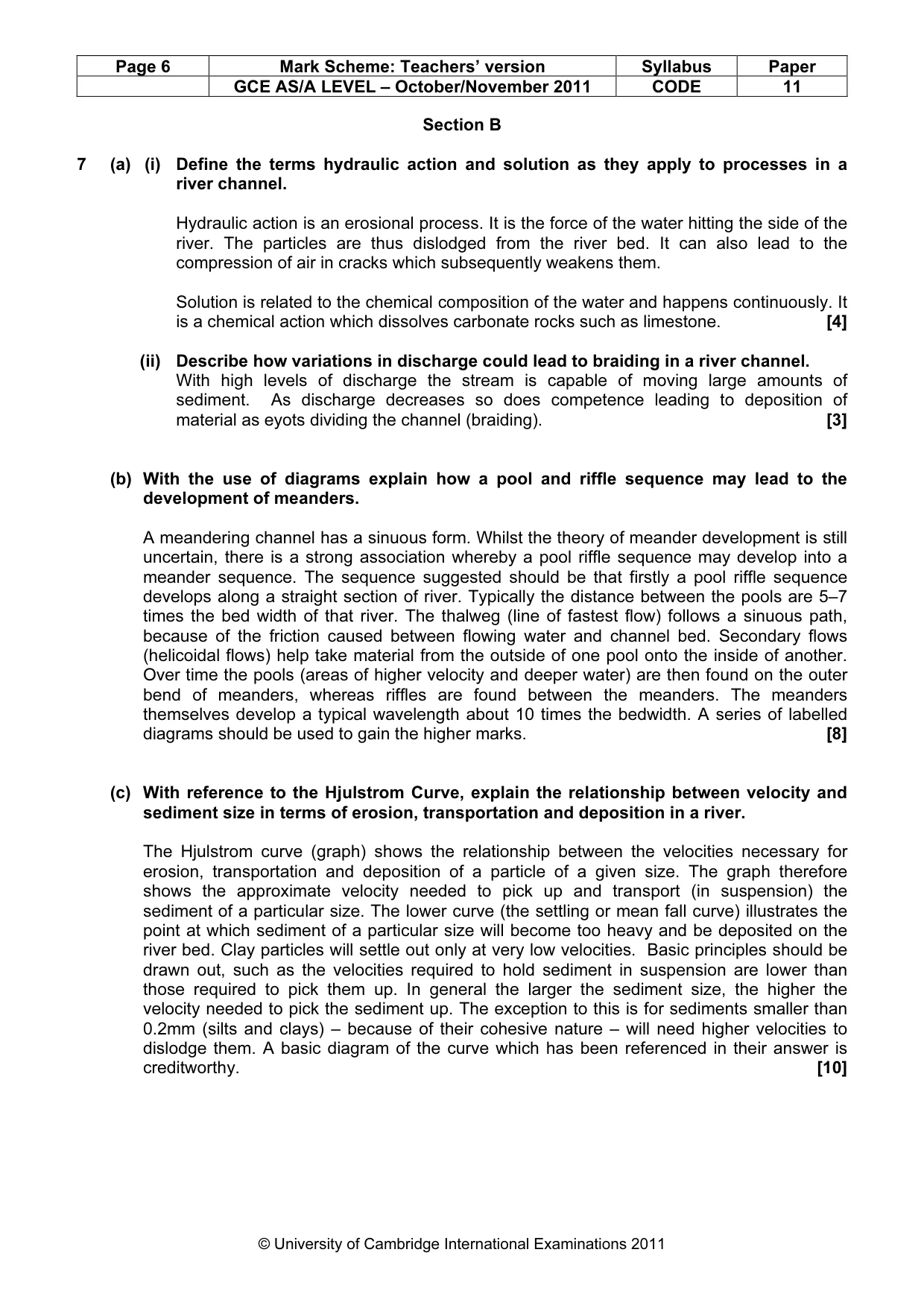 Mark scheme, page 6 of 14