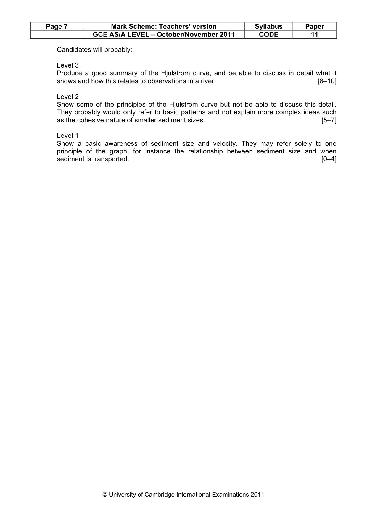 Mark scheme, page 7 of 14